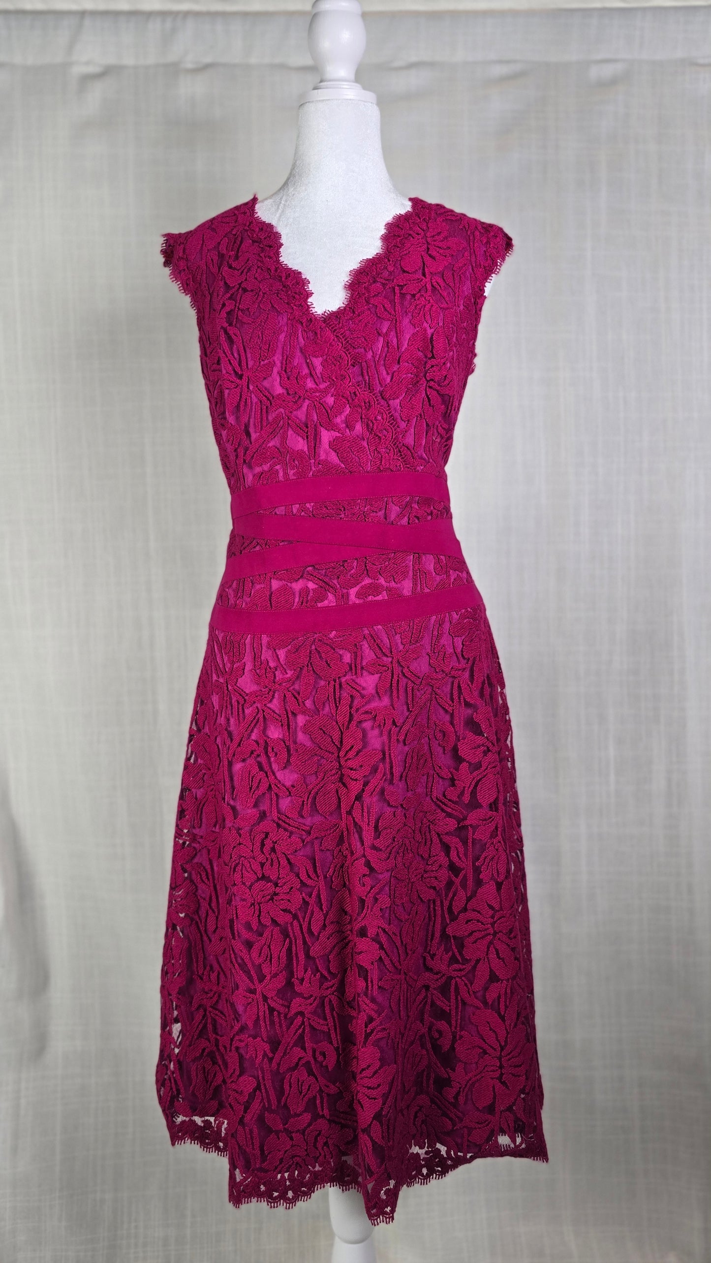 Tadashi Shoji Magenta Lace Cocktail Dress