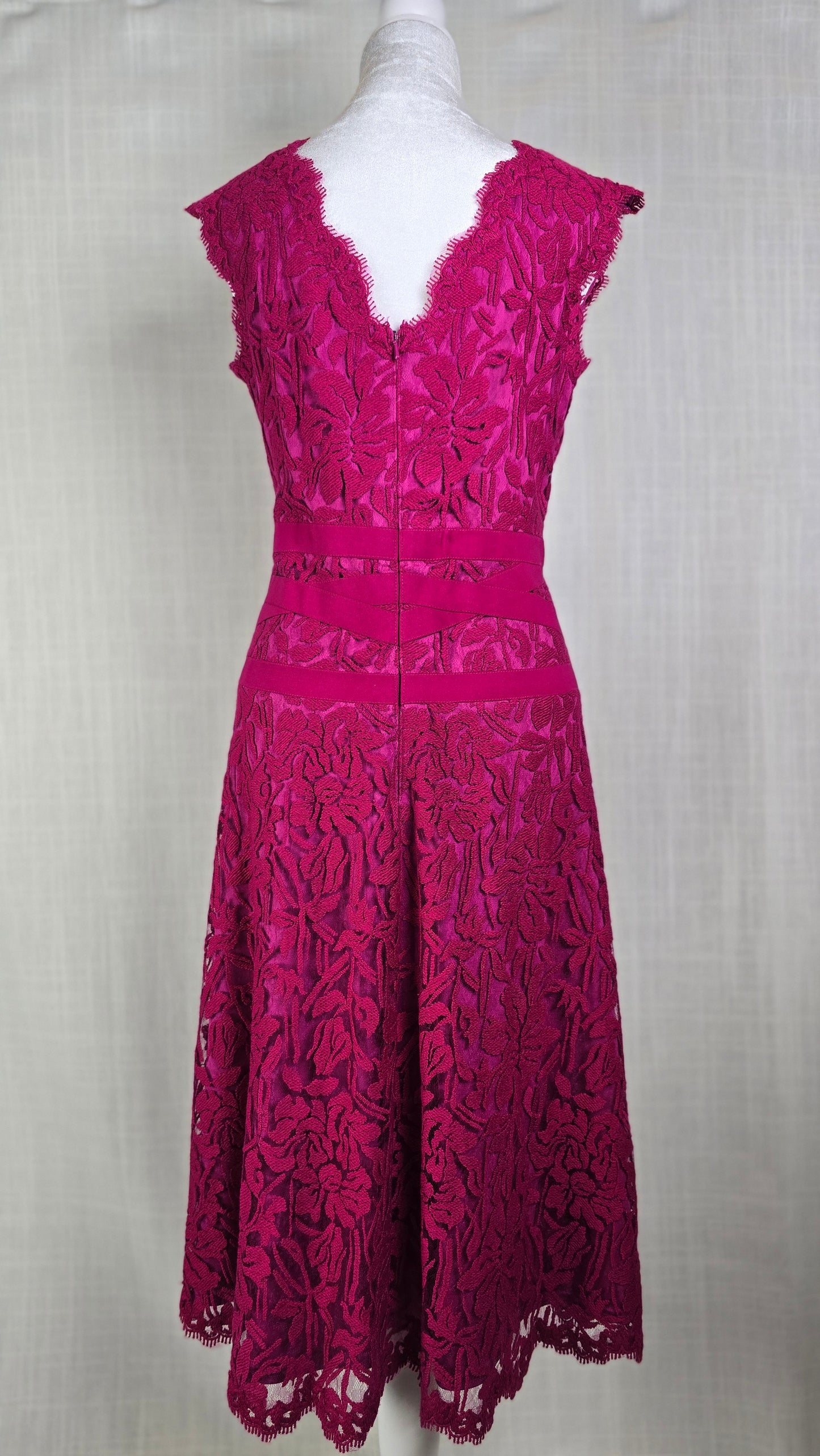 Tadashi Shoji Magenta Lace Cocktail Dress