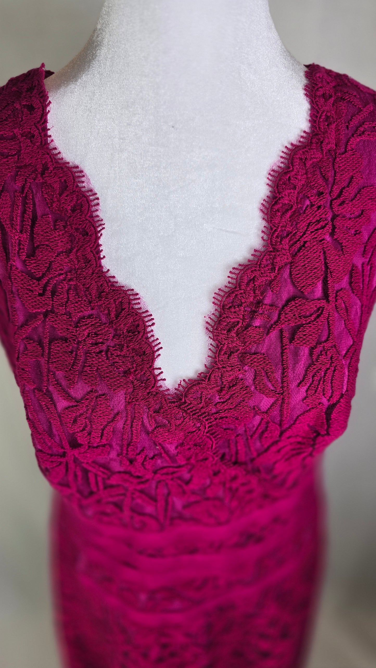 Tadashi Shoji Magenta Lace Cocktail Dress