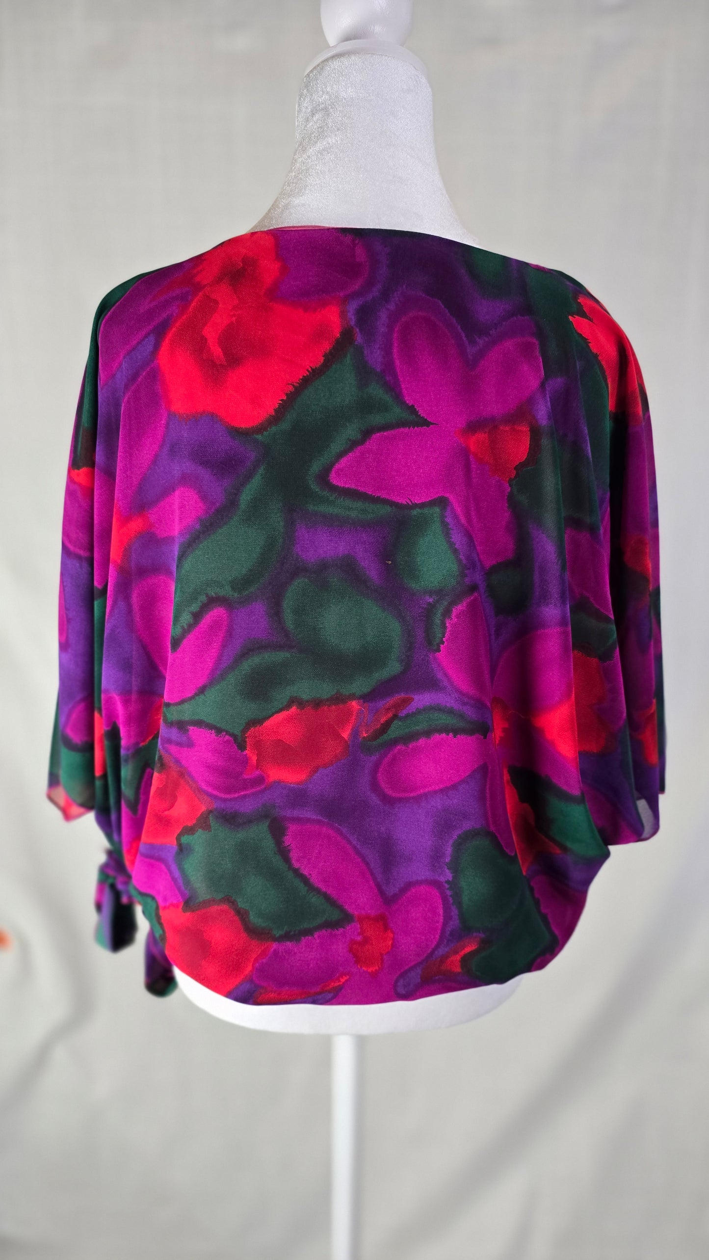 Vintage 80s Siasia New York Abstract Floral Blouse