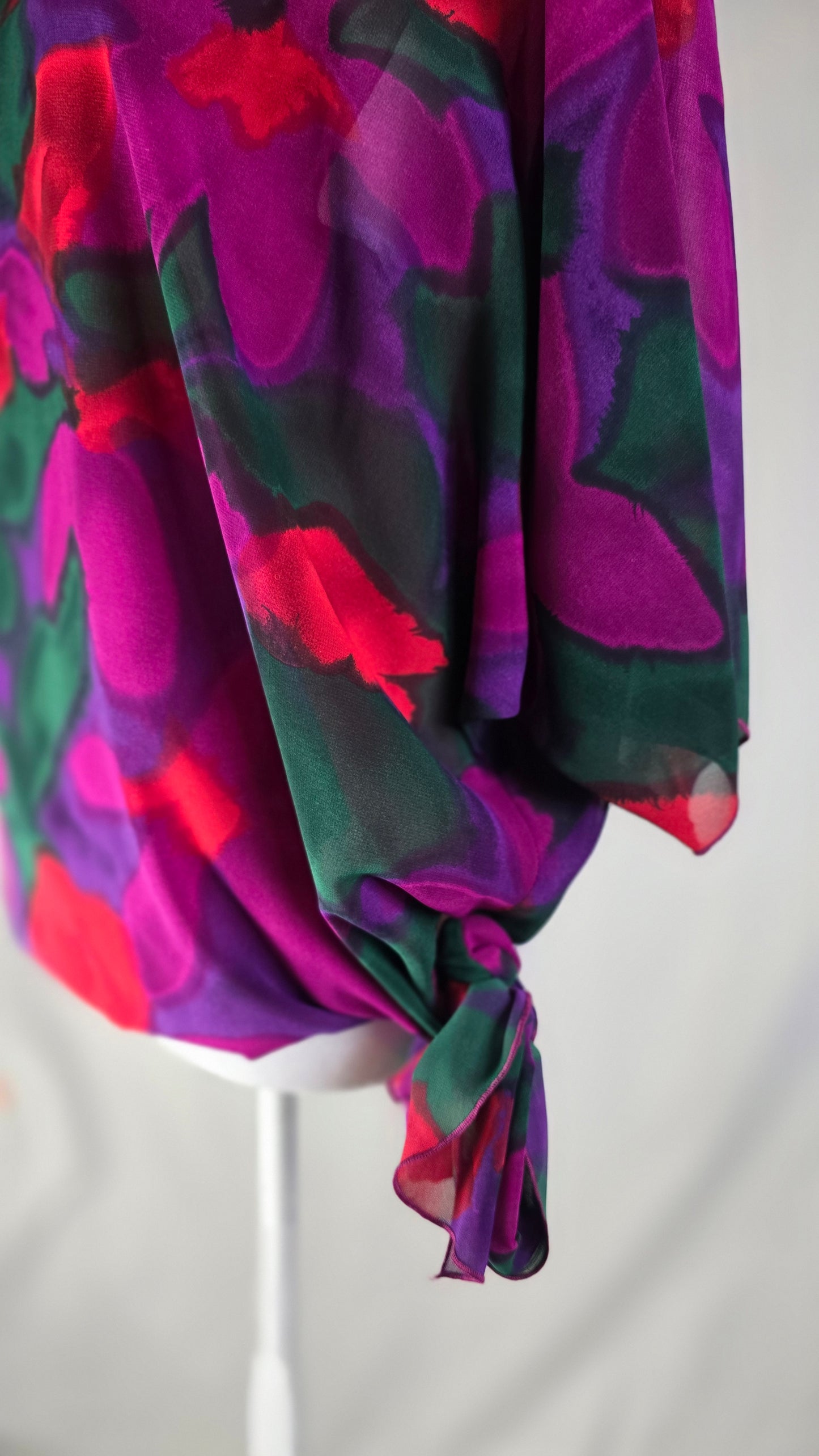 Vintage 80s Siasia New York Abstract Floral Blouse