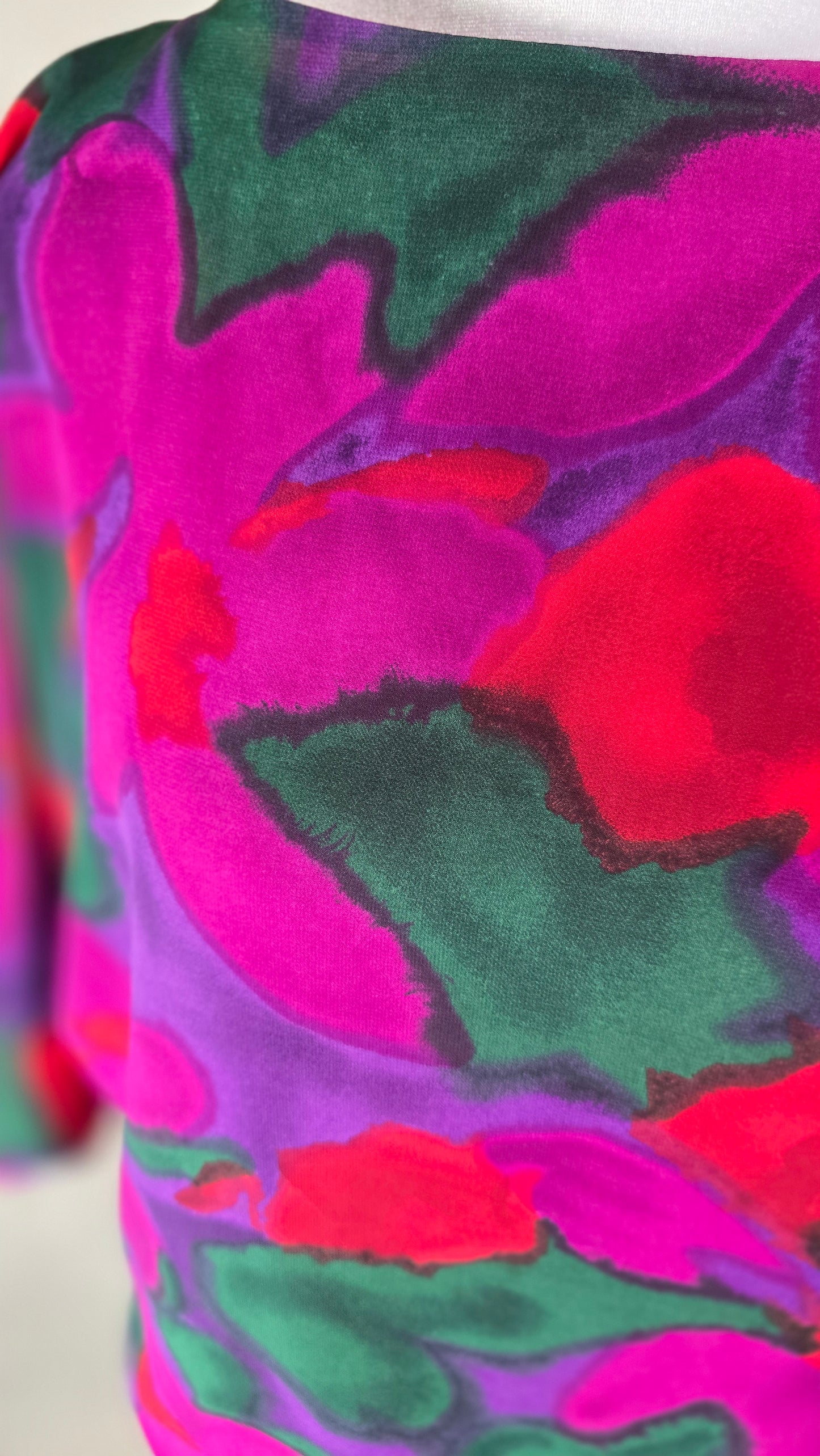 Vintage 80s Siasia New York Abstract Floral Blouse
