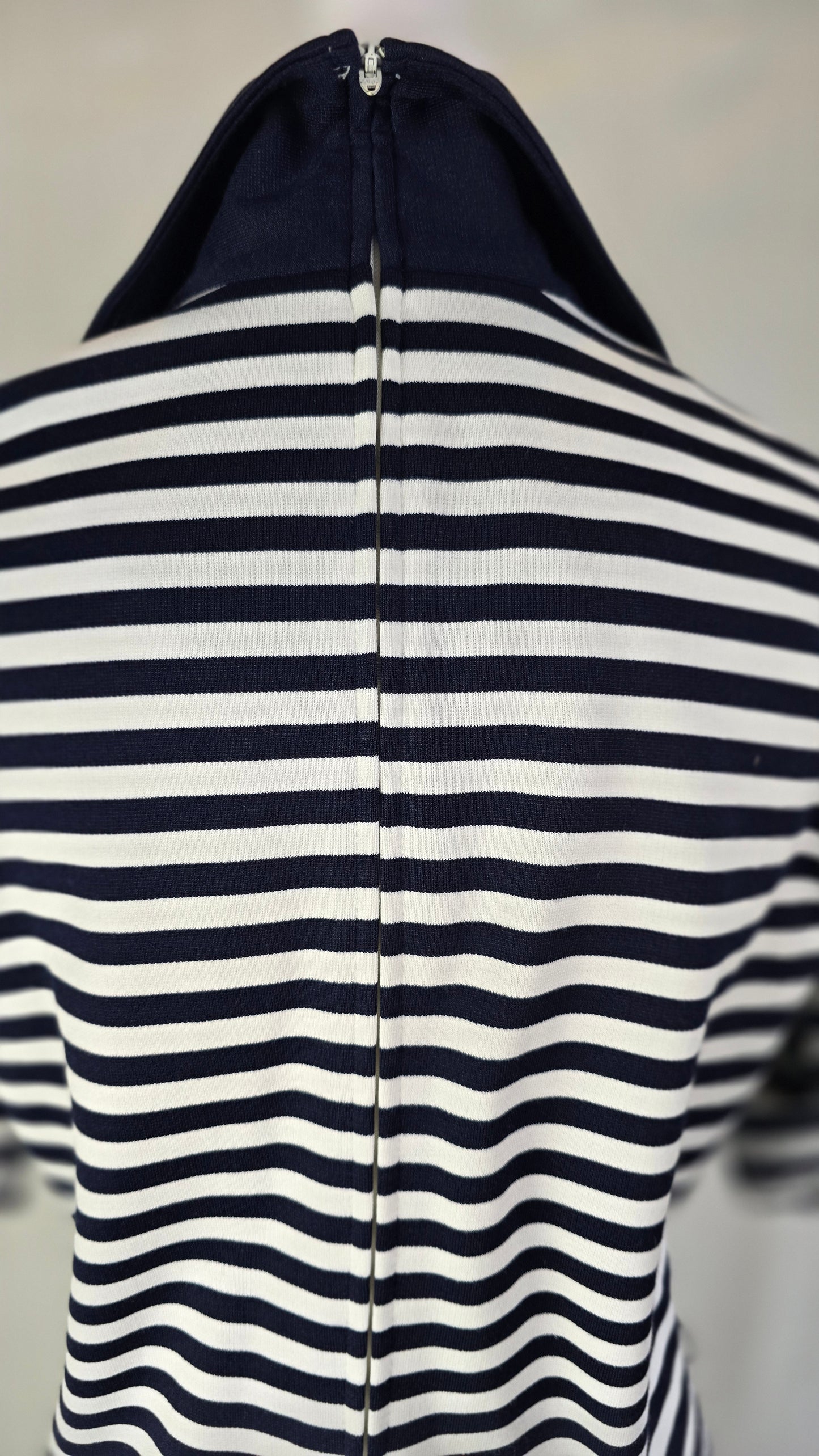 1960s Vintage Butte Knit Navy Stripe Dress