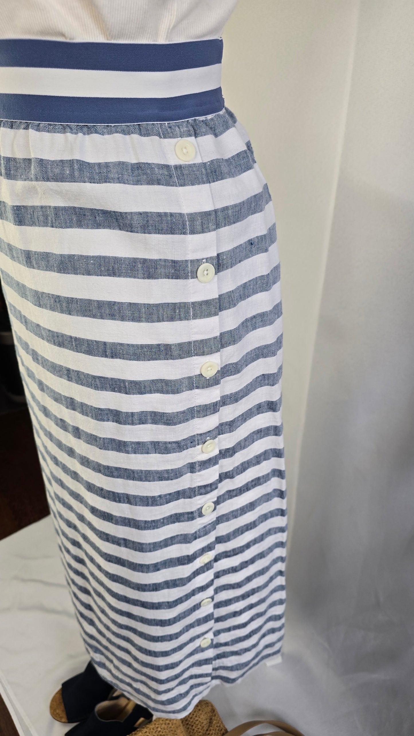 J.Jill Love Linen Striped Maxi Skirt