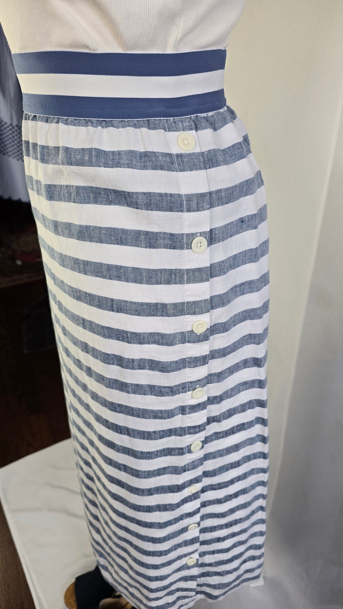 J.Jill Love Linen Striped Maxi Skirt