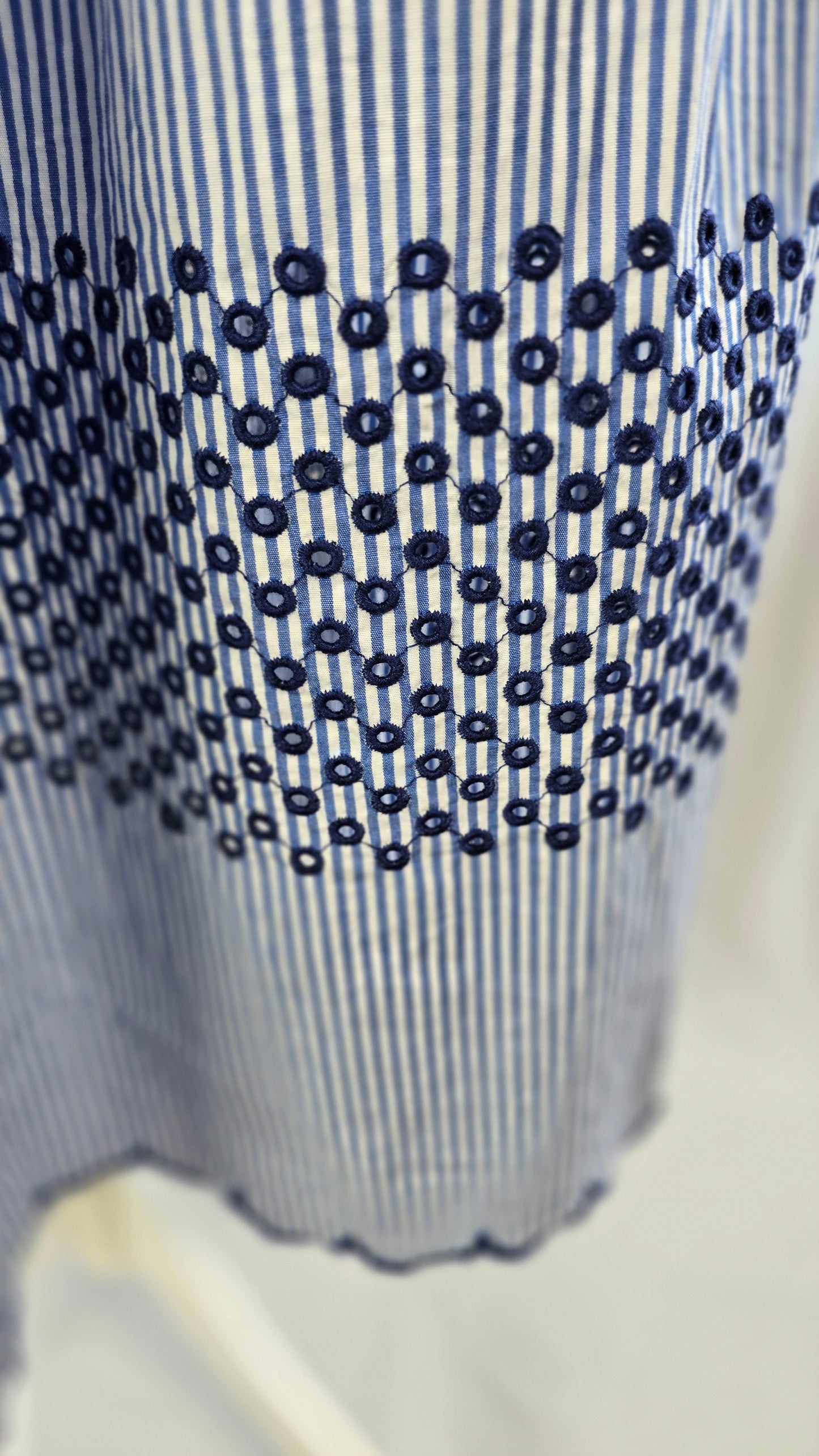 J.Crew Embroidered Pinstripe Full Midi Skirt