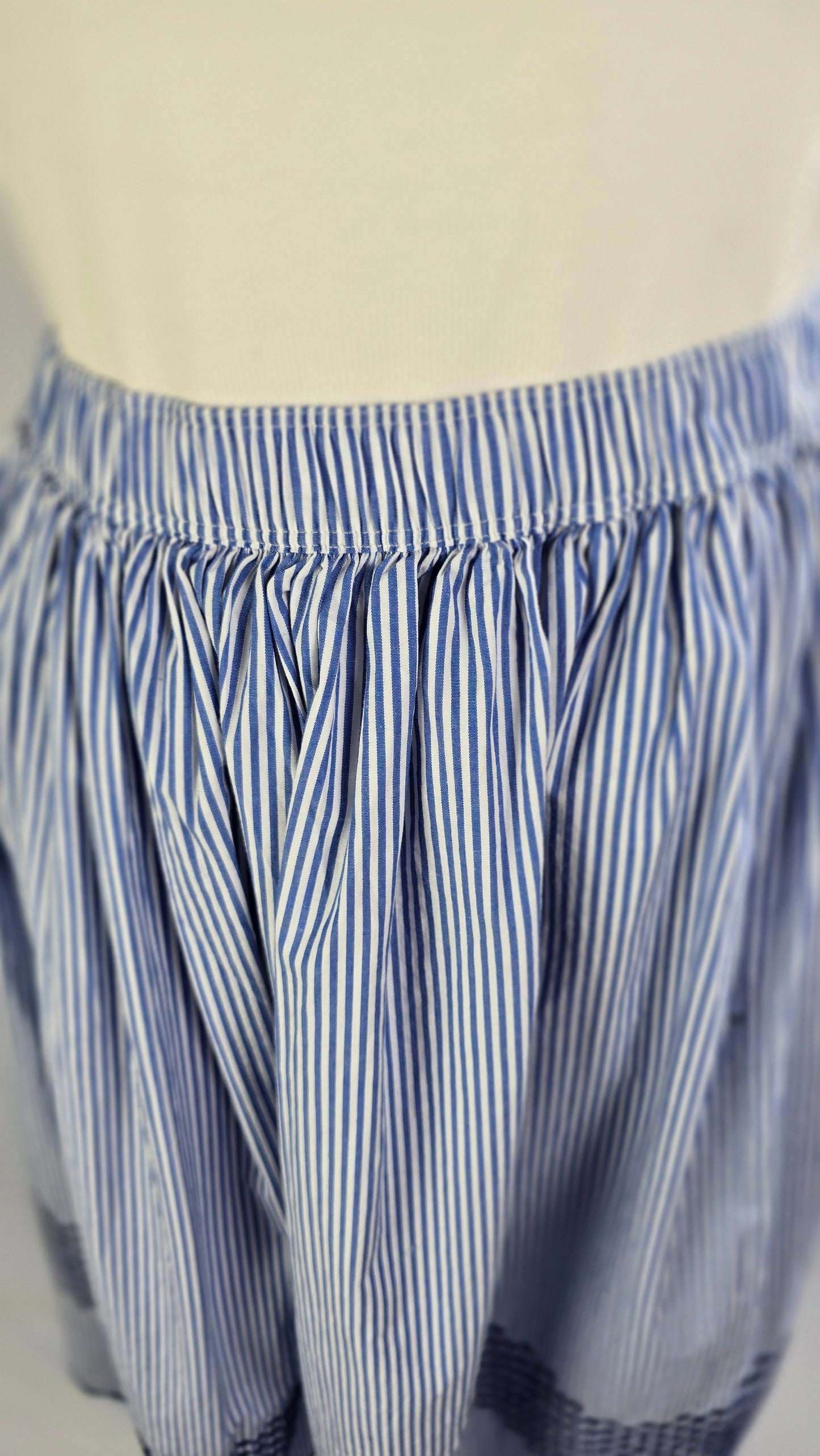 J.Crew Embroidered Pinstripe Full Midi Skirt
