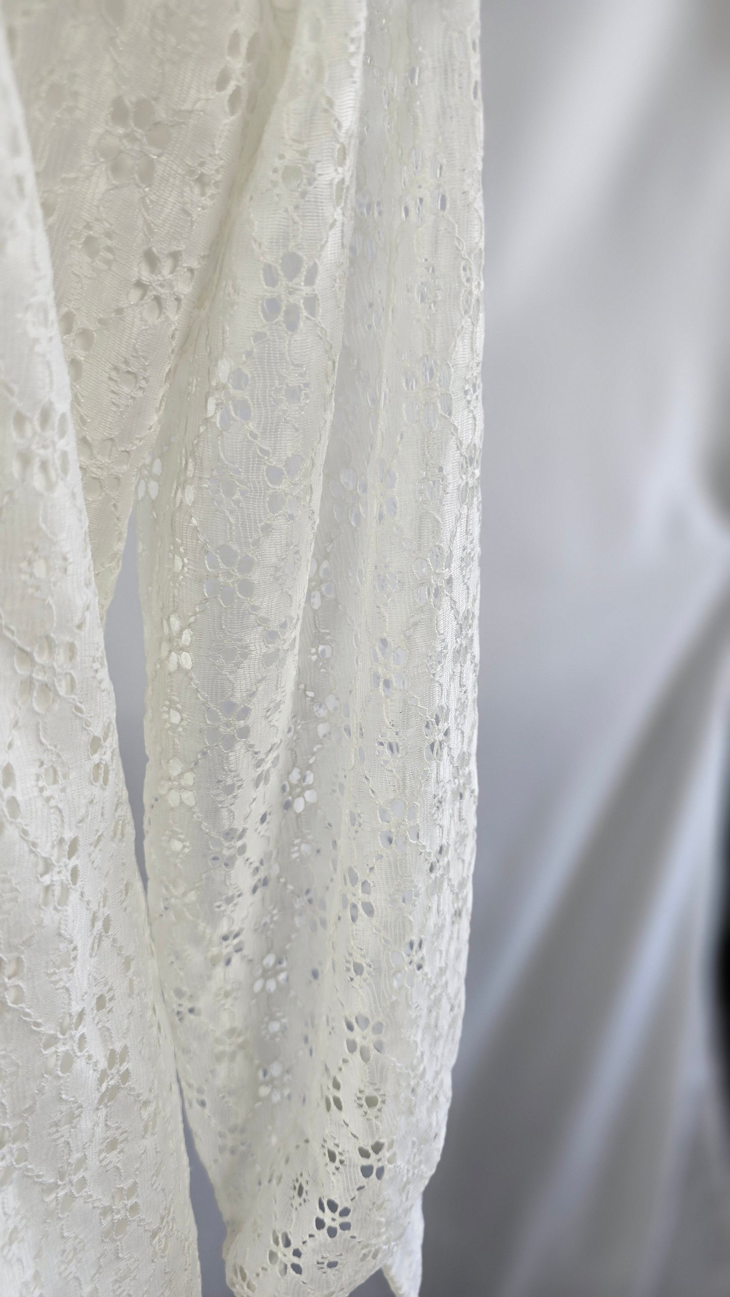 Liberty House Hawaii Vintage White Eyelet Lace Shirt Dress