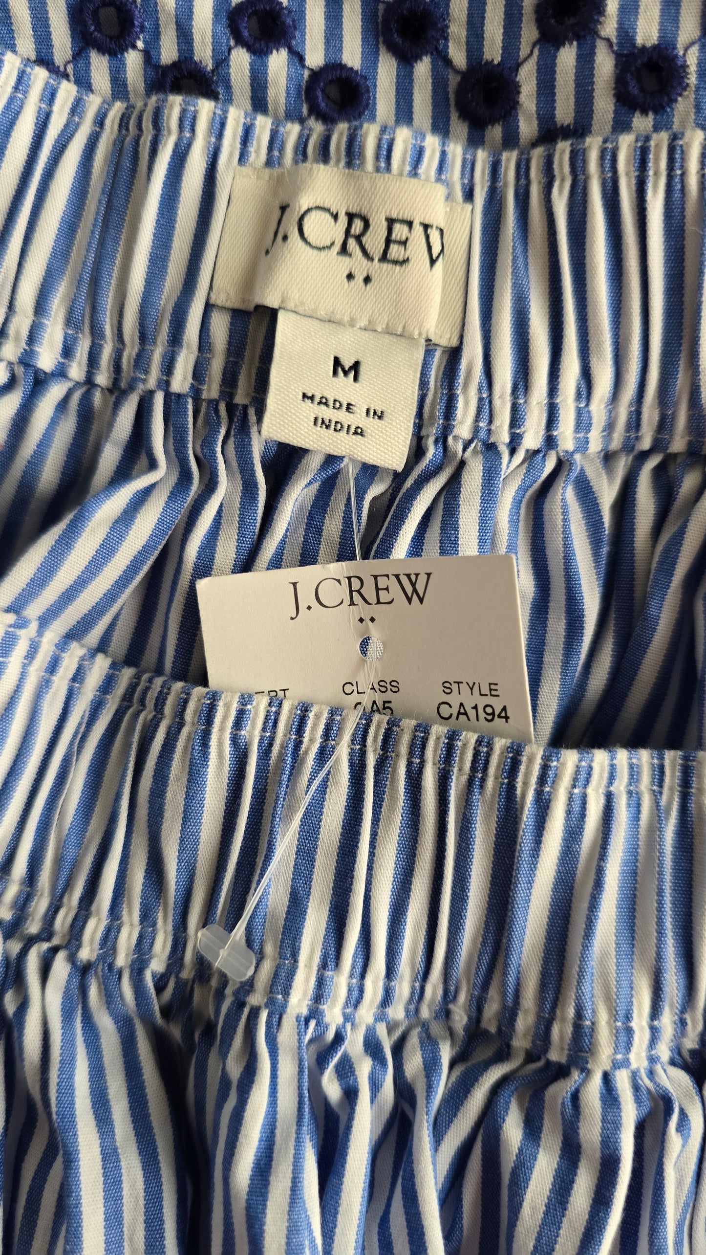 J.Crew Embroidered Pinstripe Full Midi Skirt