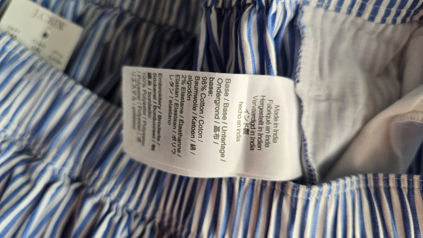 J.Crew Embroidered Pinstripe Full Midi Skirt