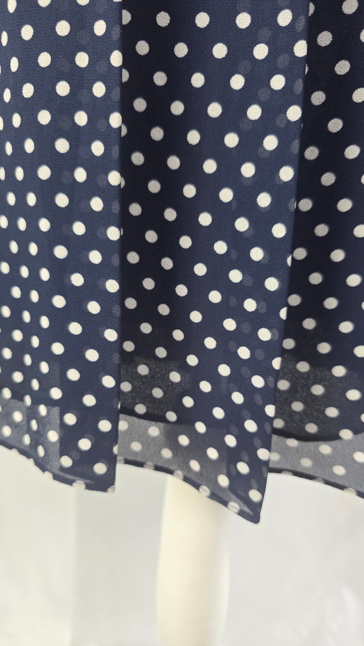 Michael Kors Navy Polka Dot Pleated Skirt