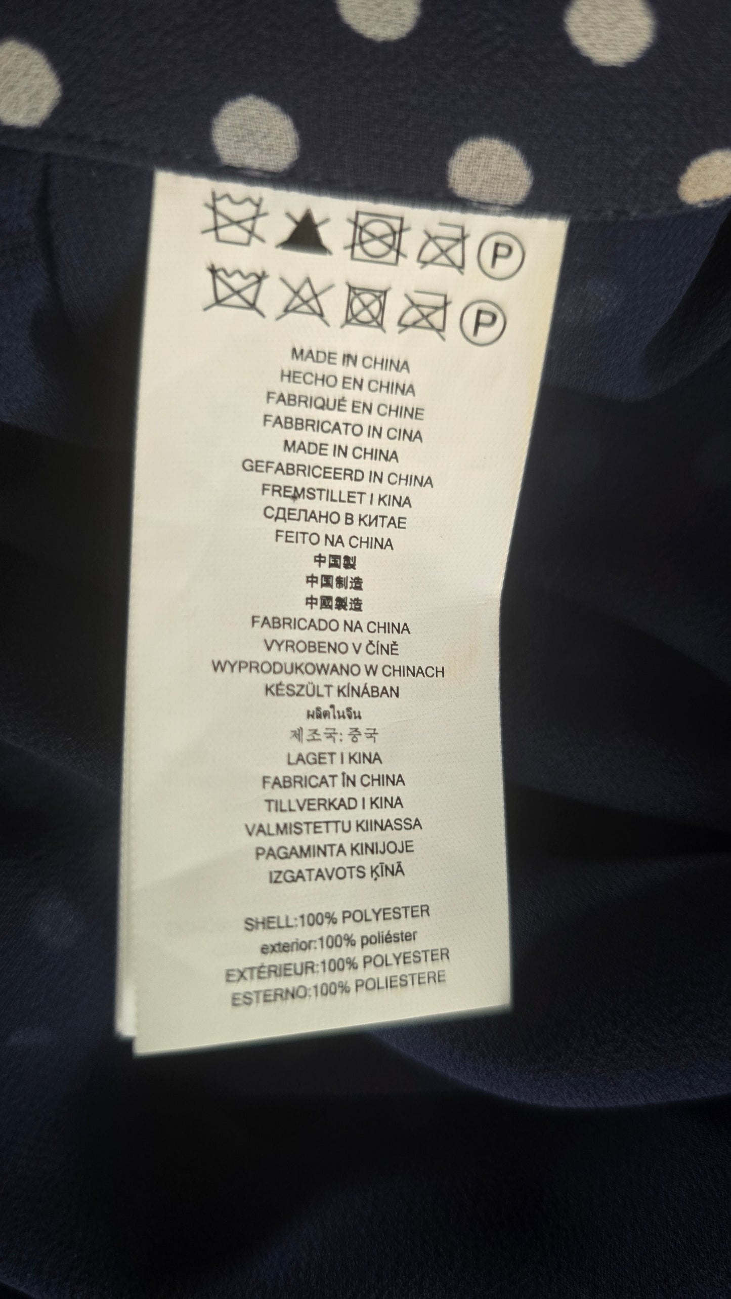 Michael Kors Navy Polka Dot Pleated Skirt