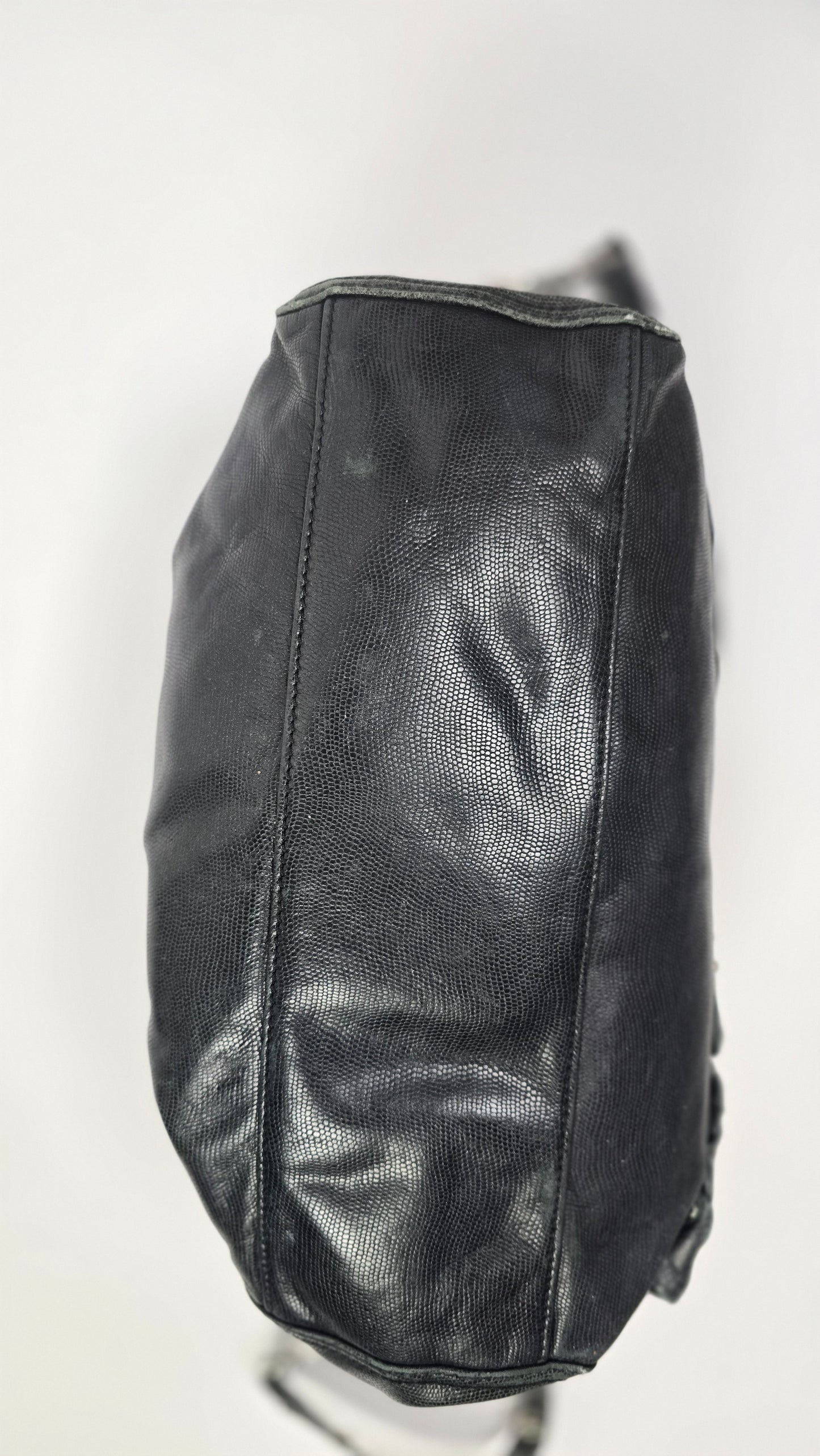 Betsey Johnson Black Lizard Embossed Satchel