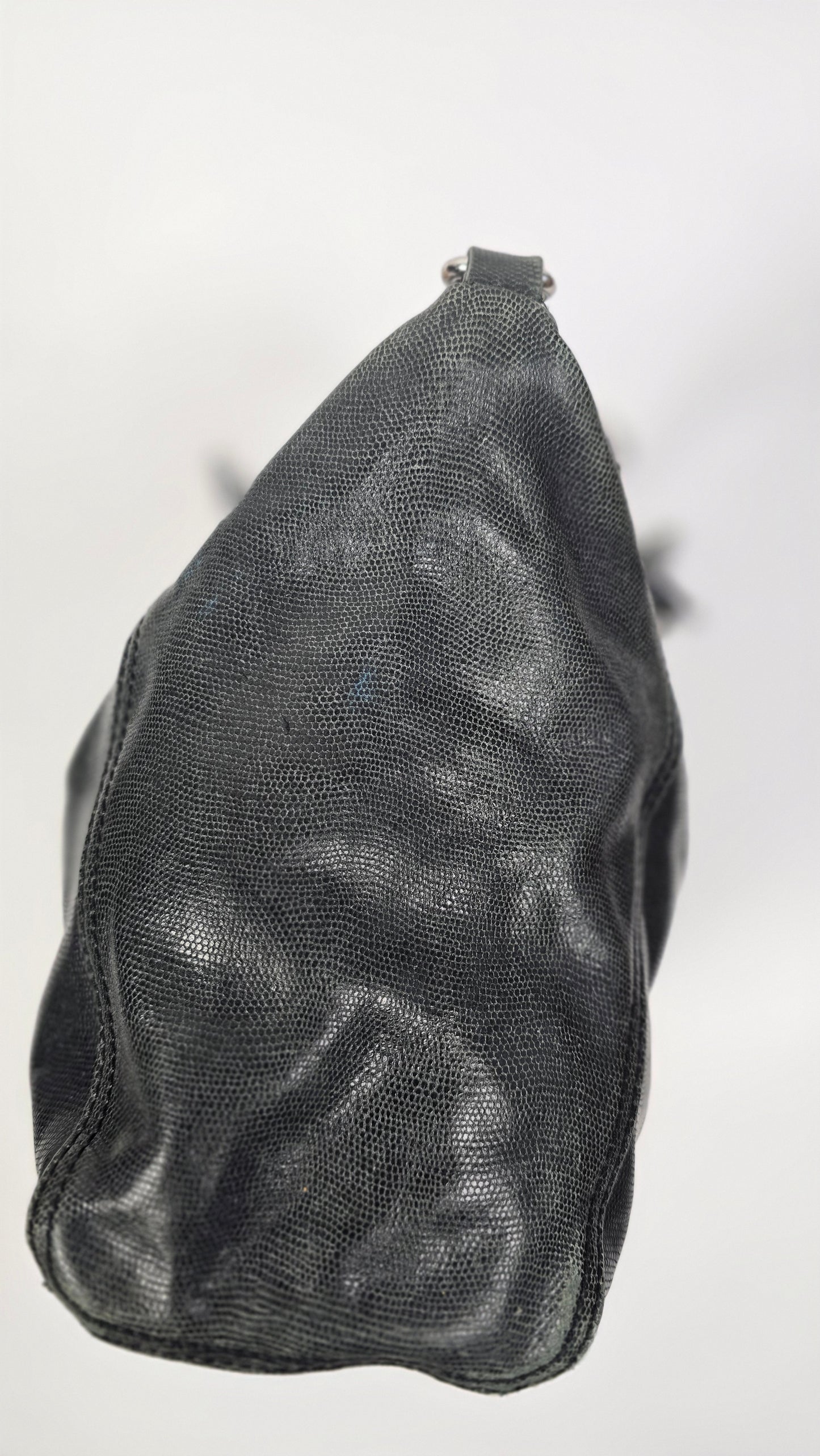 Betsey Johnson Black Lizard Embossed Satchel