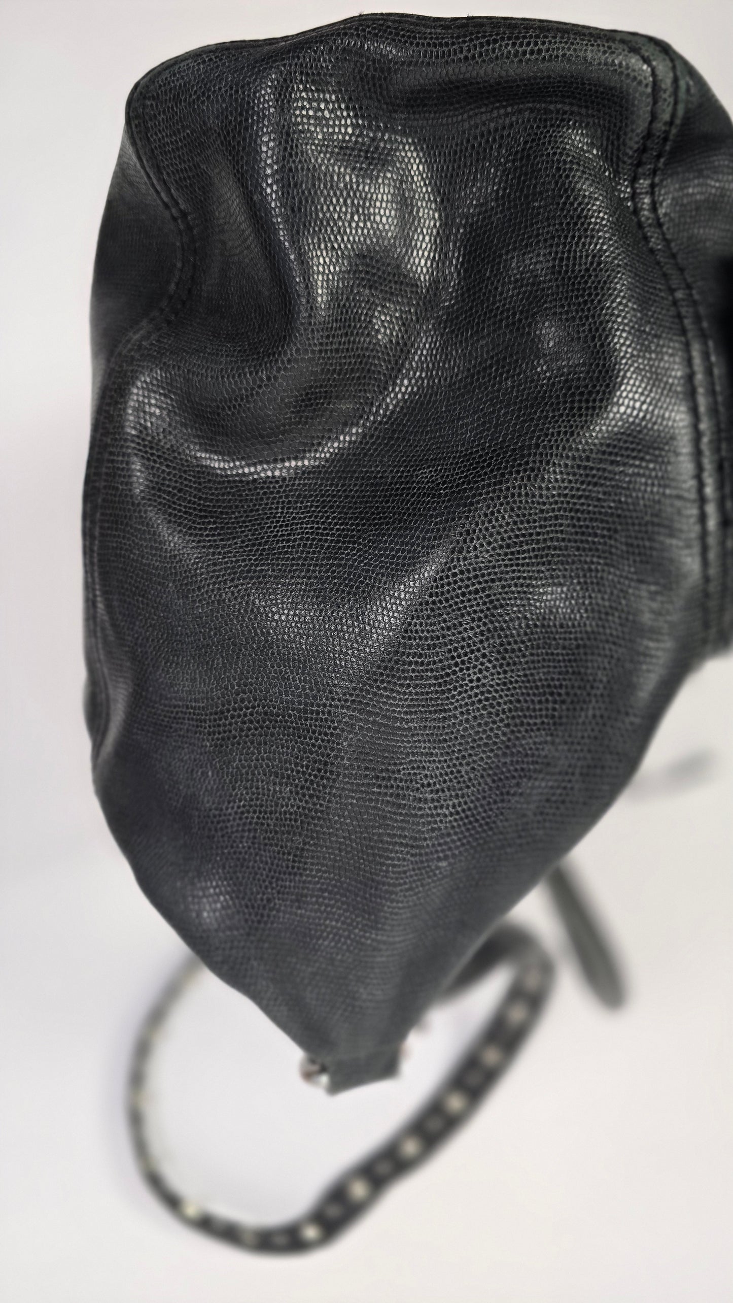 Betsey Johnson Black Lizard Embossed Satchel