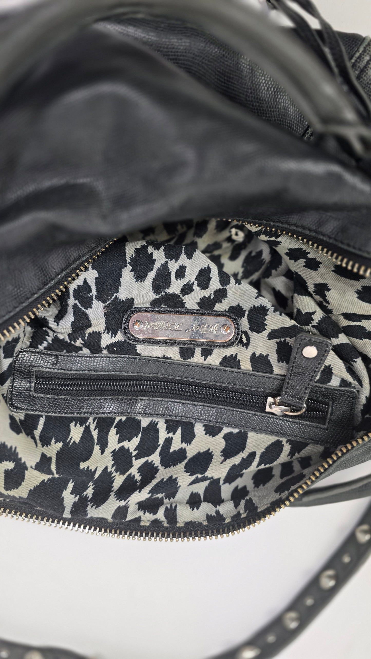 Betsey Johnson Black Lizard Embossed Satchel
