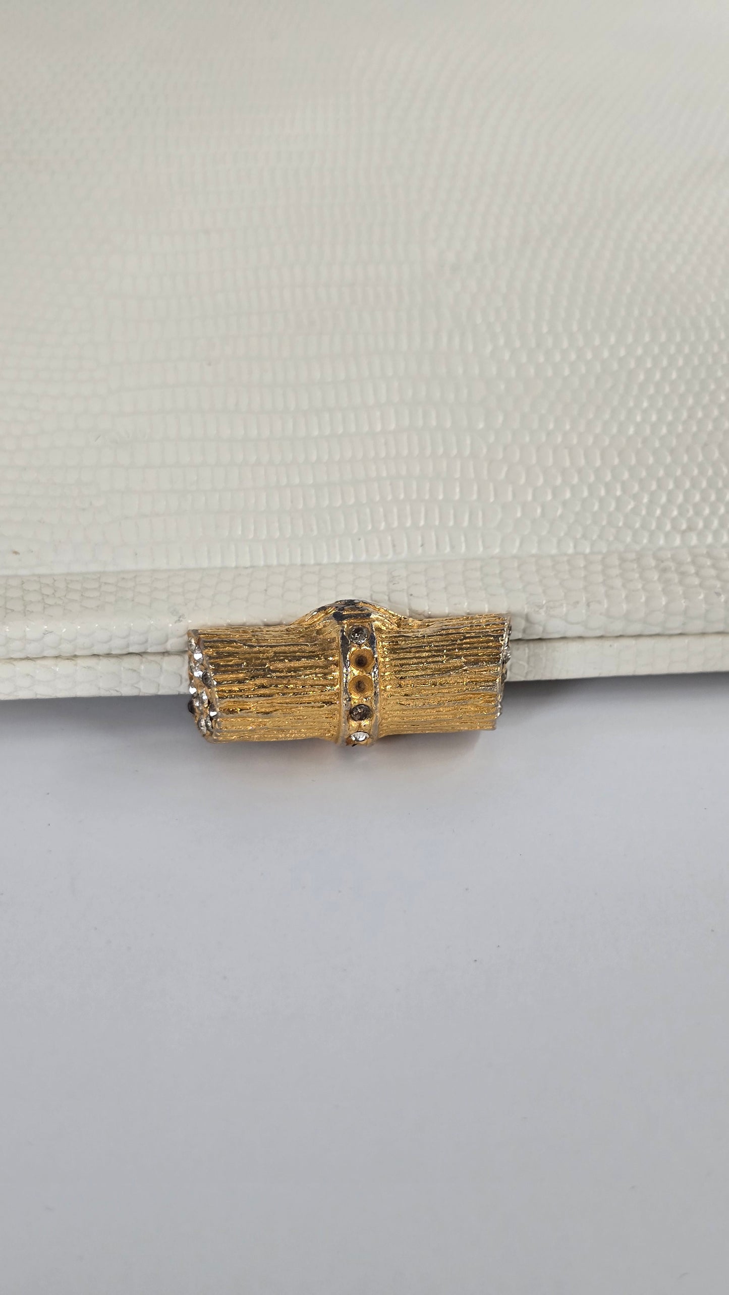 Mayer New York Genuine White Lizard Skin Clutch