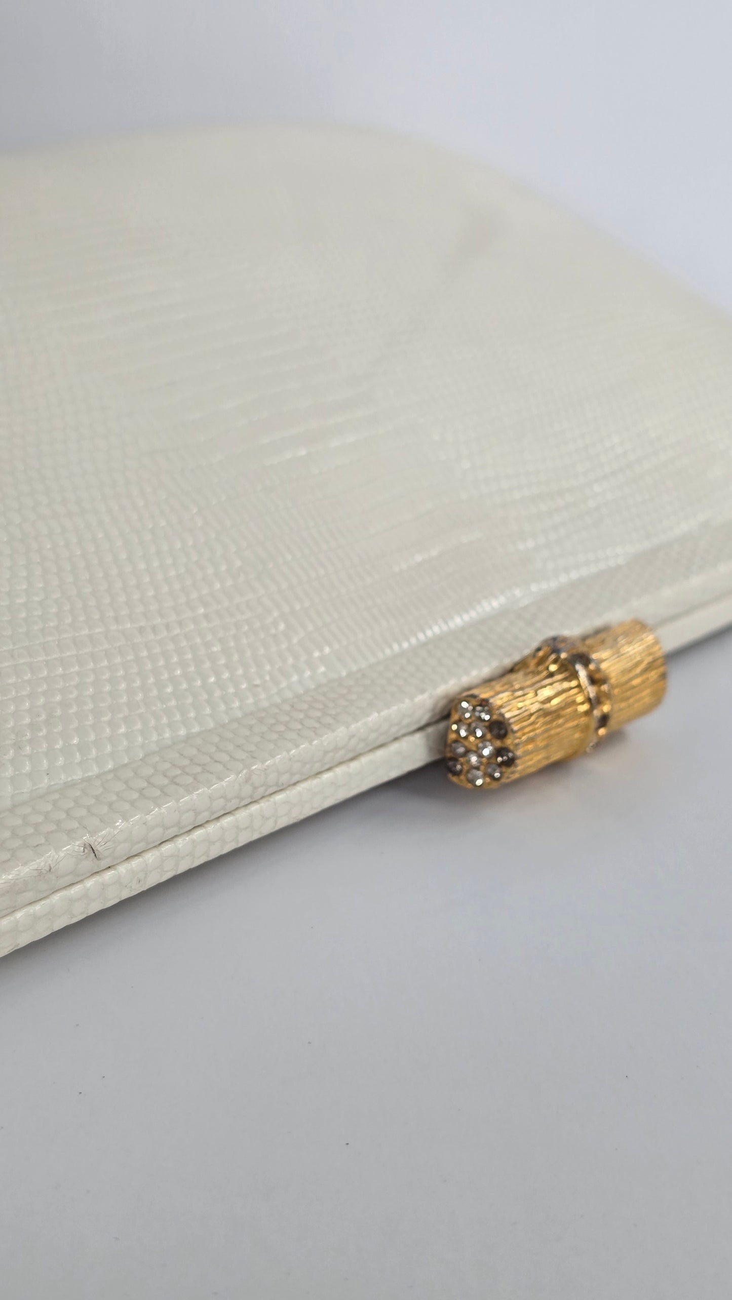 Mayer New York Genuine White Lizard Skin Clutch