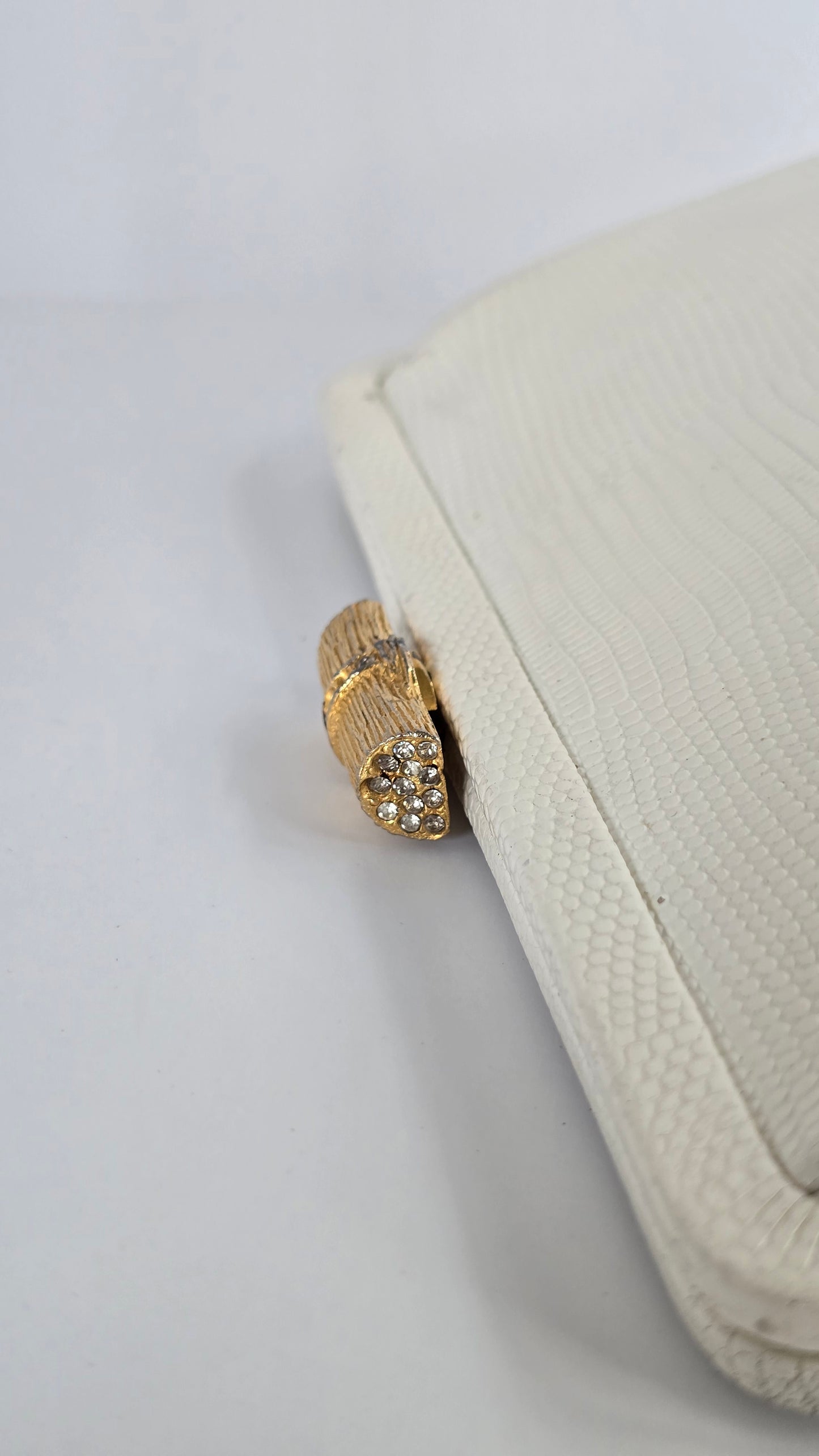 Mayer New York Genuine White Lizard Skin Clutch