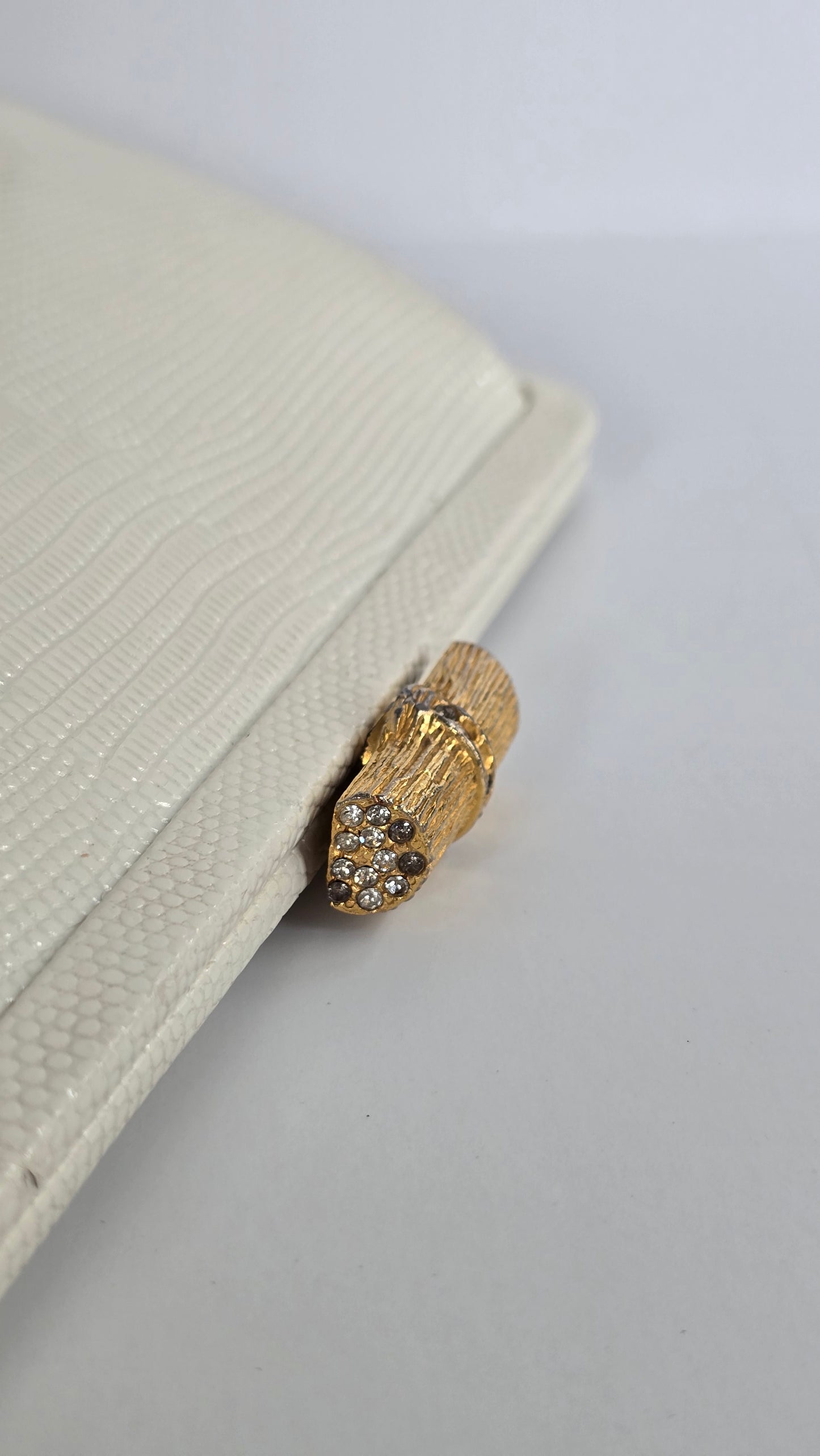 Mayer New York Genuine White Lizard Skin Clutch