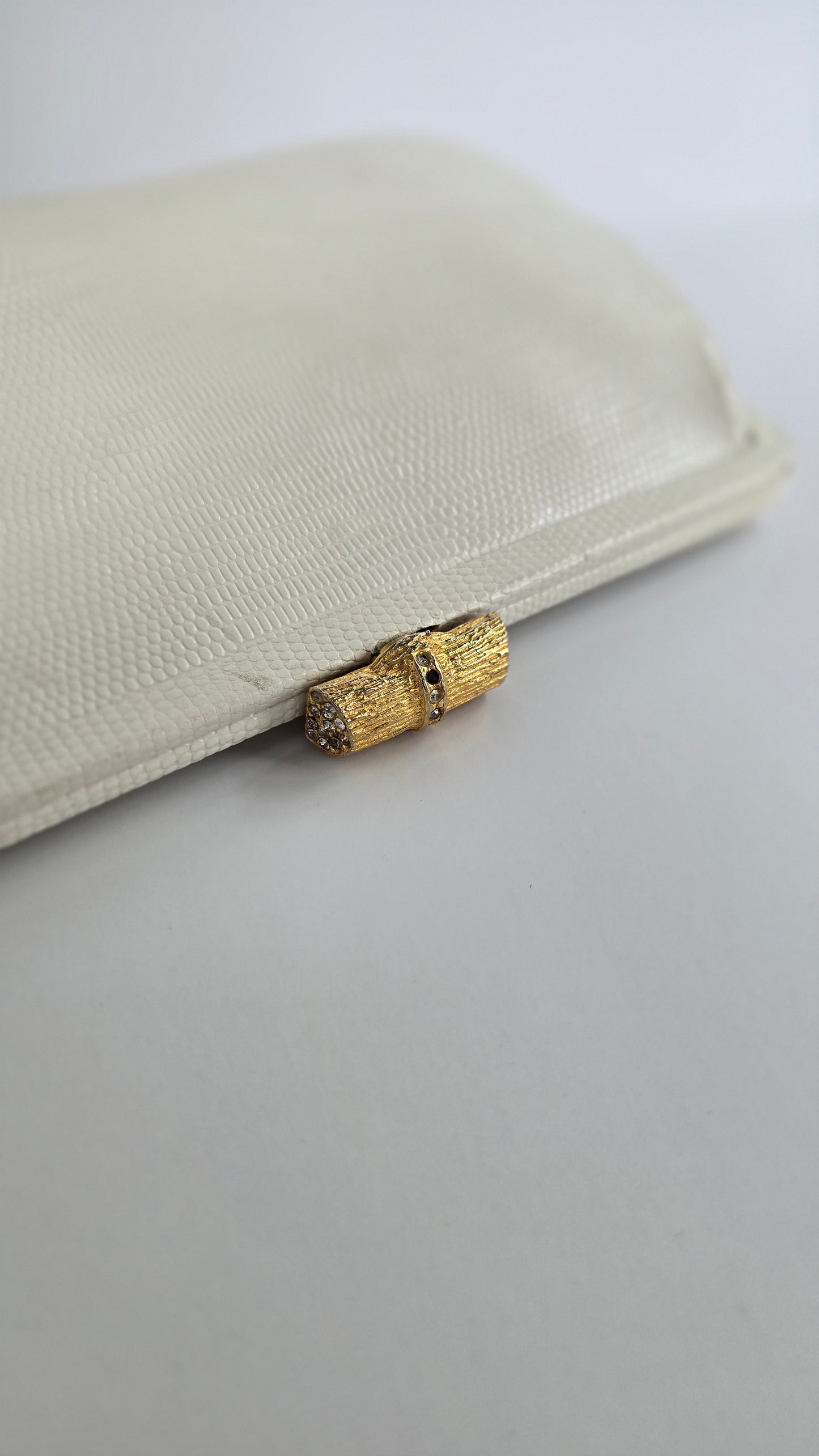Mayer New York Genuine White Lizard Skin Clutch