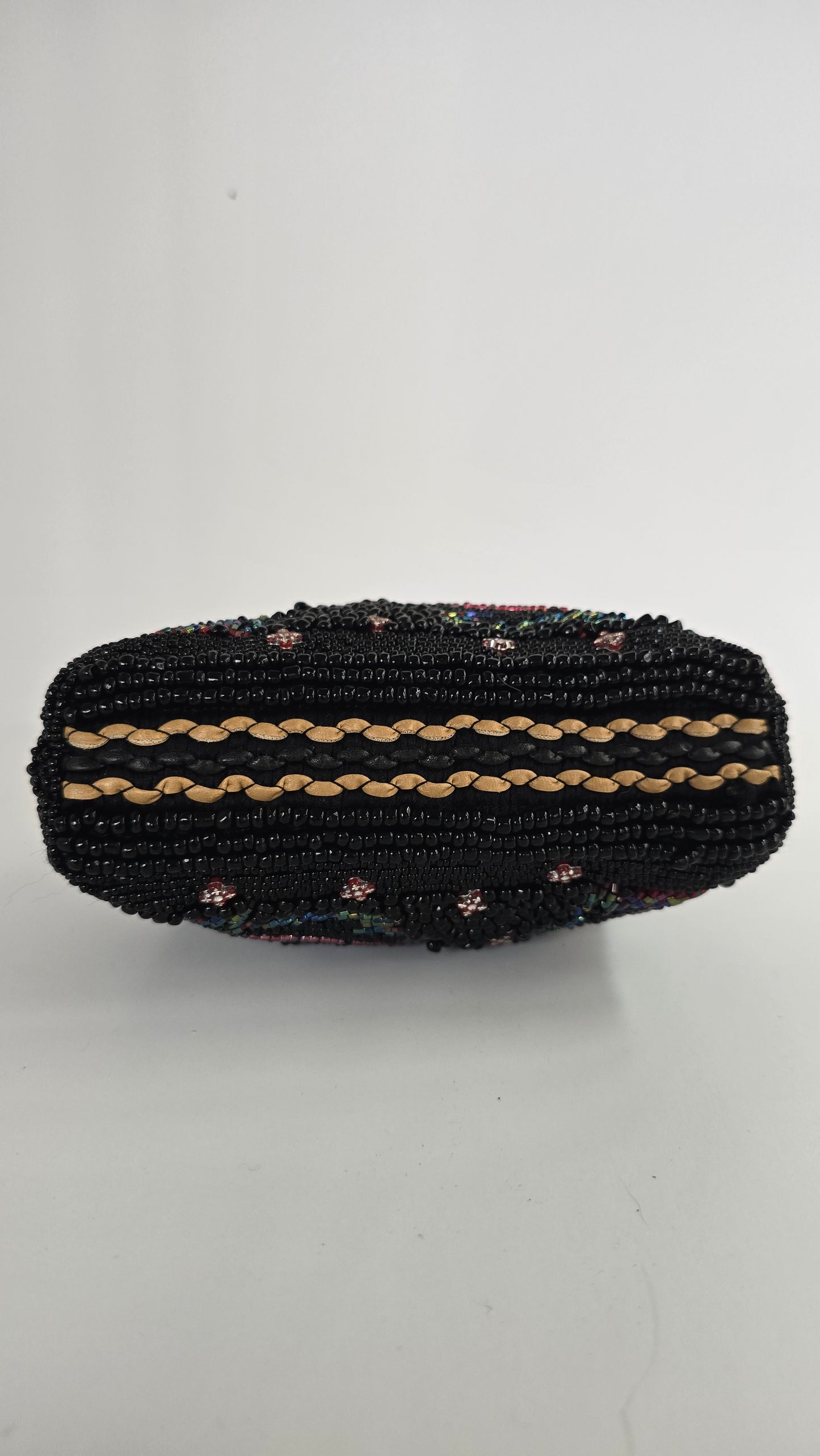 Jessica McClintock Vintage Black Beaded Evening Bag