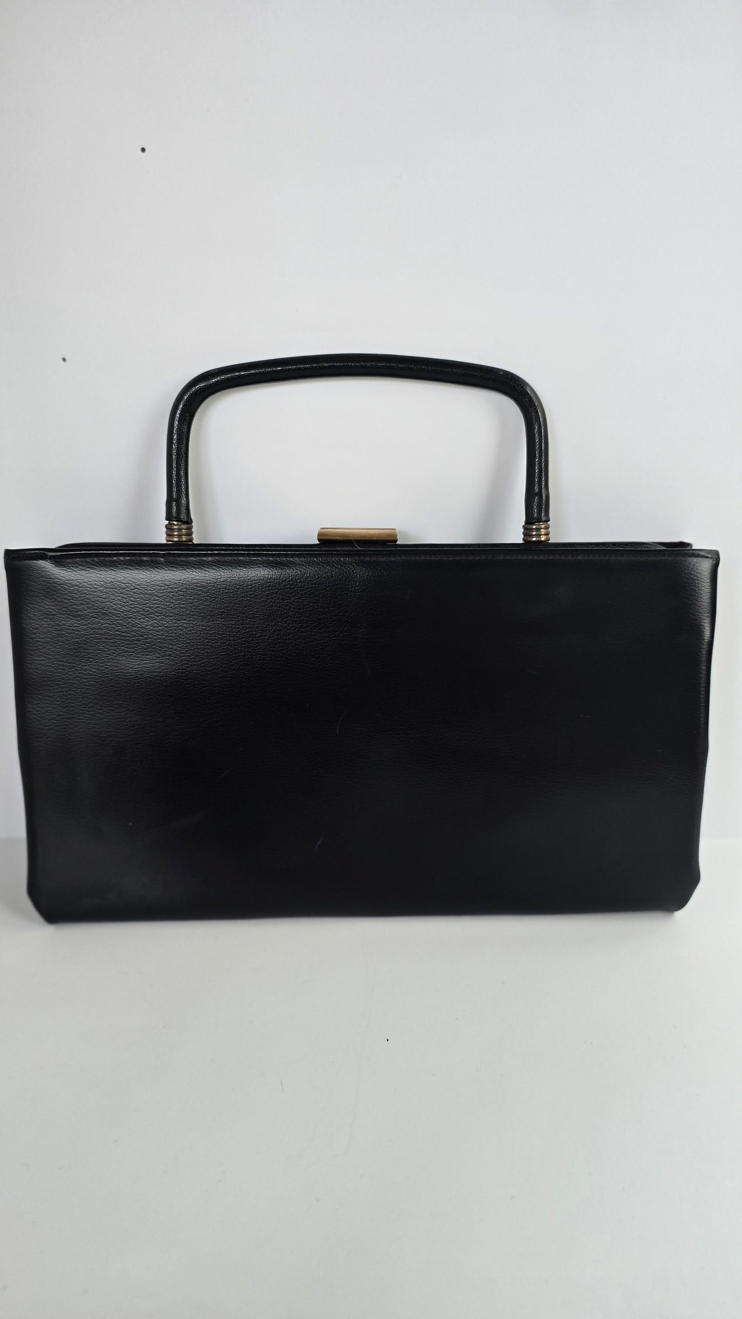Vintage Garay Black Structured Top Handle Bag