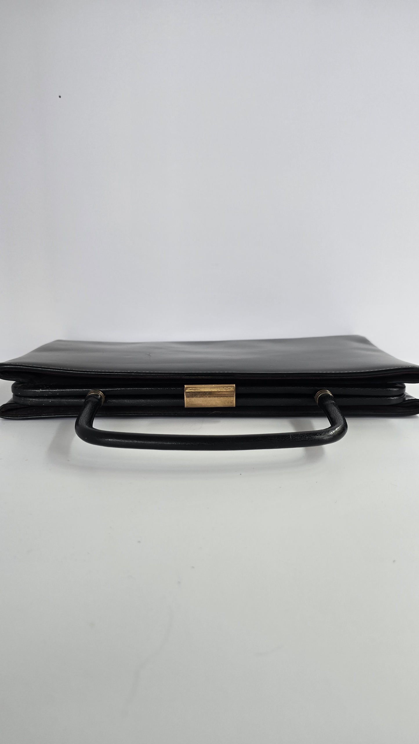 Vintage Garay Black Structured Top Handle Bag