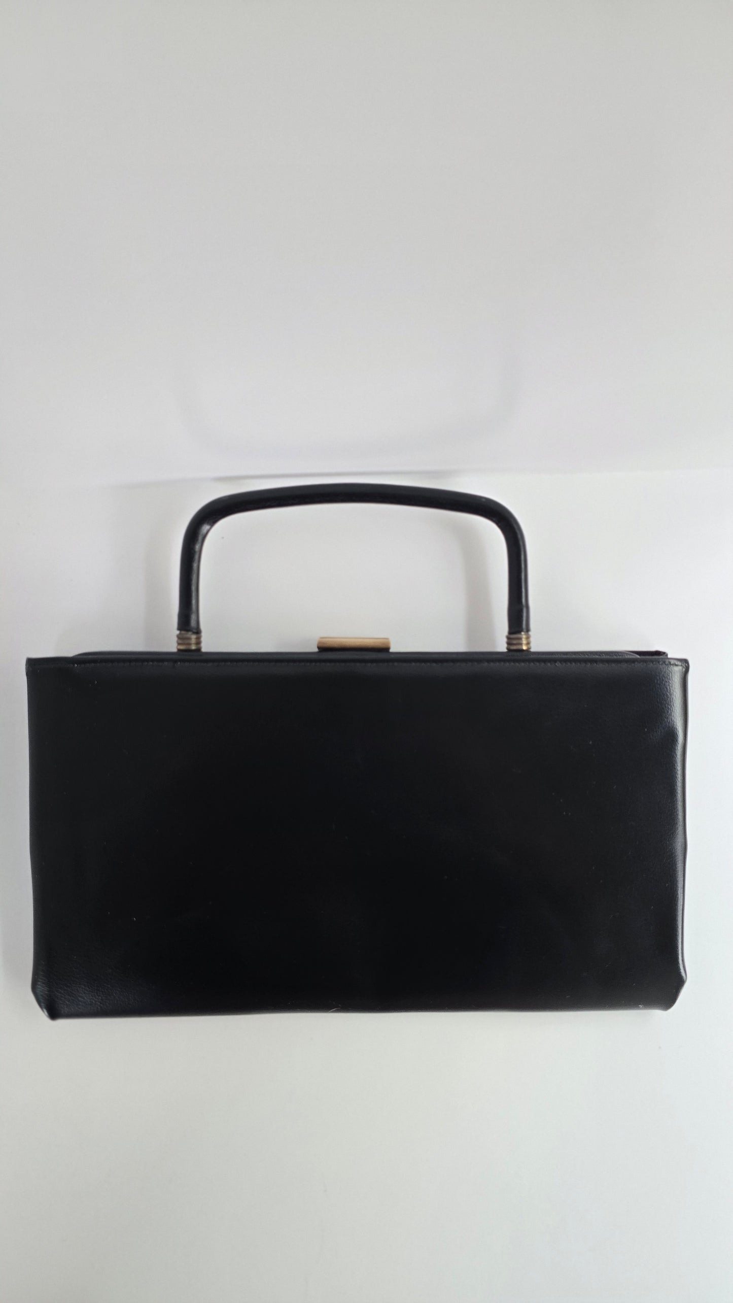 Vintage Garay Black Structured Top Handle Bag