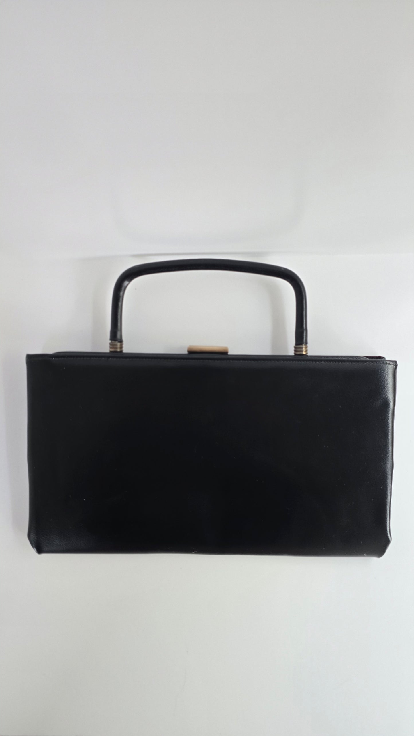 Vintage Garay Black Structured Top Handle Bag
