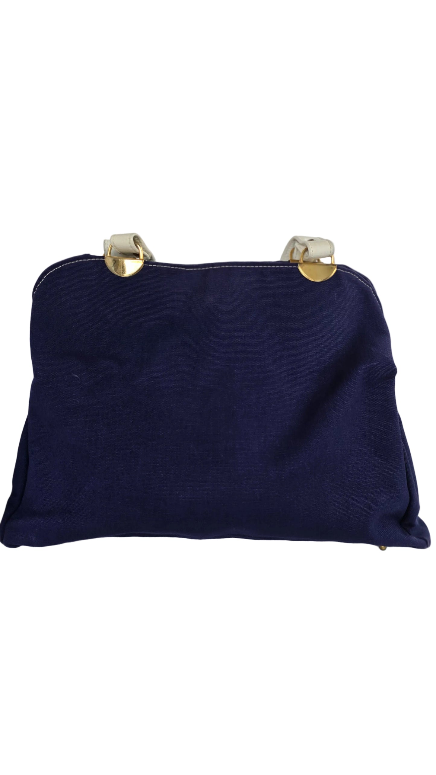 Vintage 1970s Navy Canvas Tote Bag