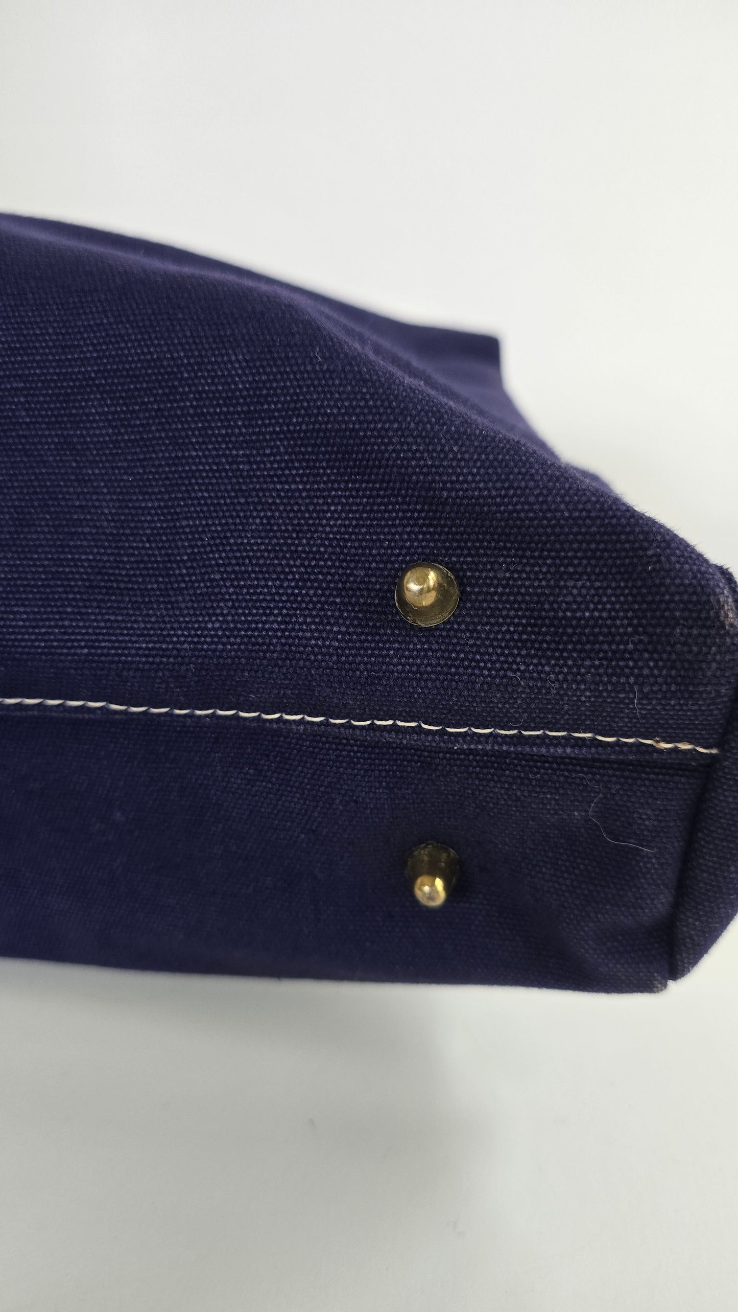 Vintage 1970s Navy Canvas Tote Bag