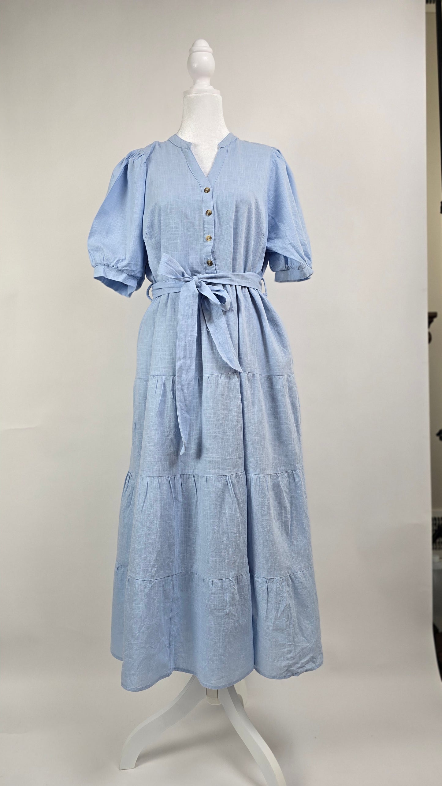 Baltic Born Sky Blue Tiered Maxi Dress