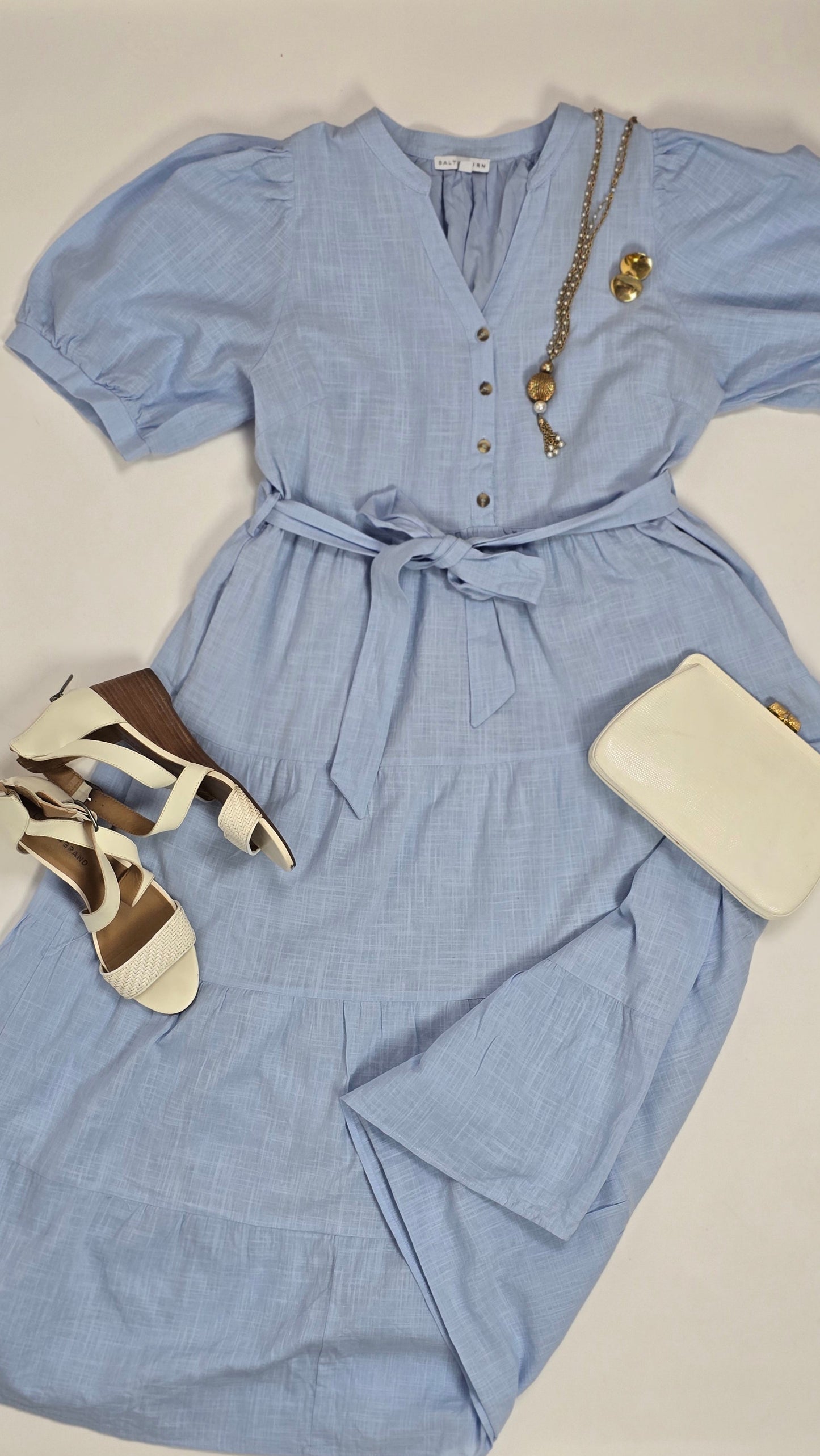 Baltic Born Sky Blue Tiered Maxi Dress