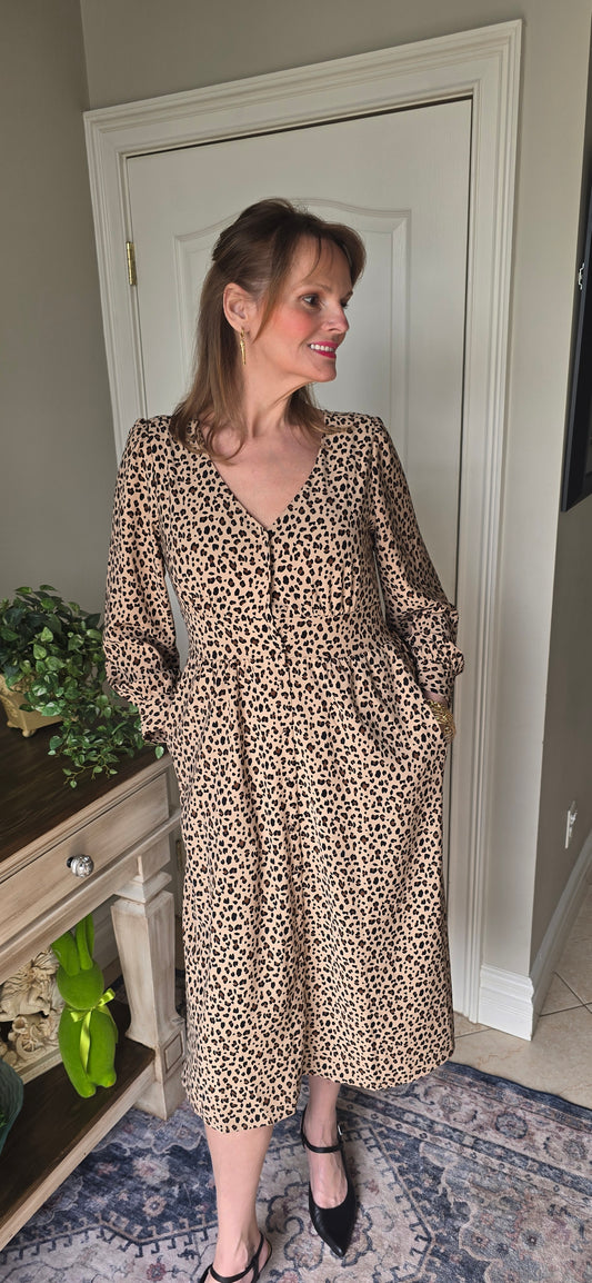 J.Crew Leopard Print Midi Dress