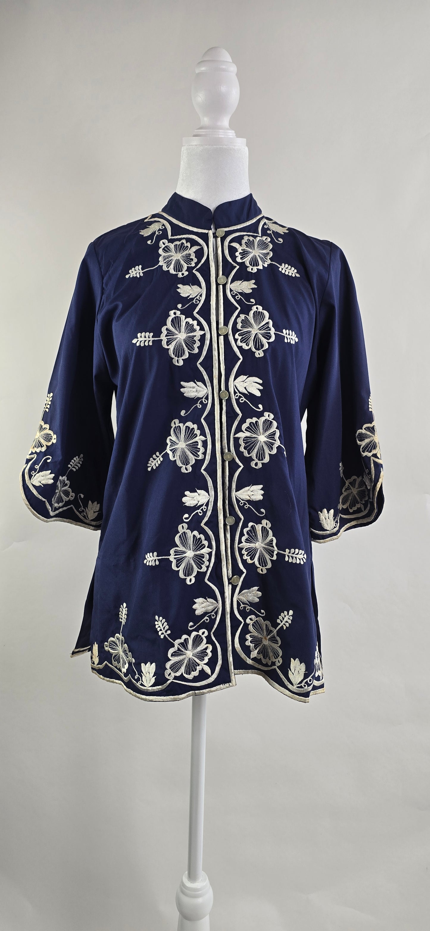 Vintage Chuchi Navy Embroidered Tunic Jacket