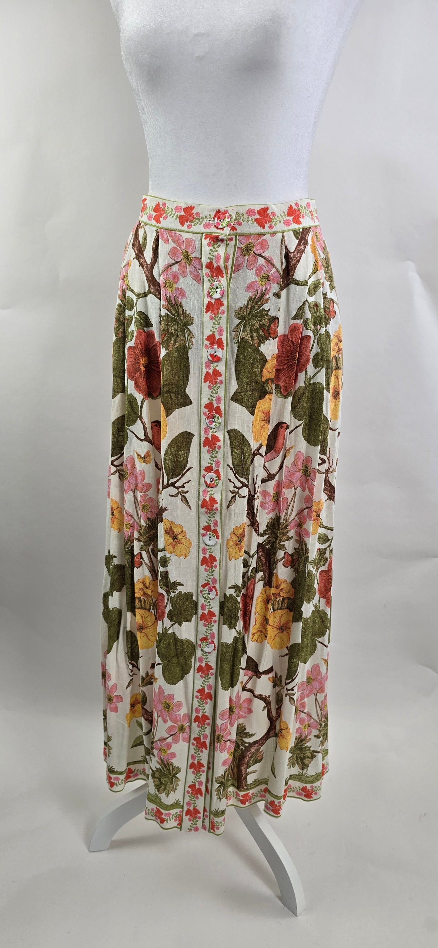 Rose + Olive Resort Garden Print Maxi Skirt