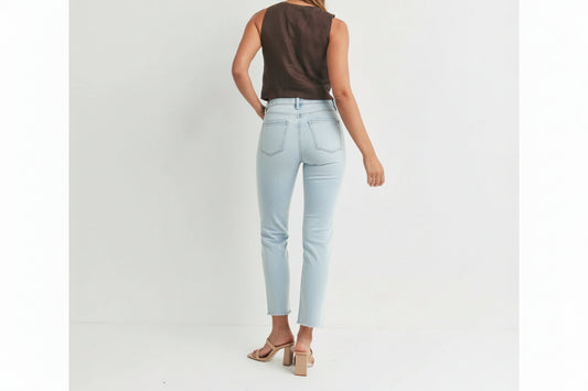 Just Black Denim High Rise One Knee Distressed Jean