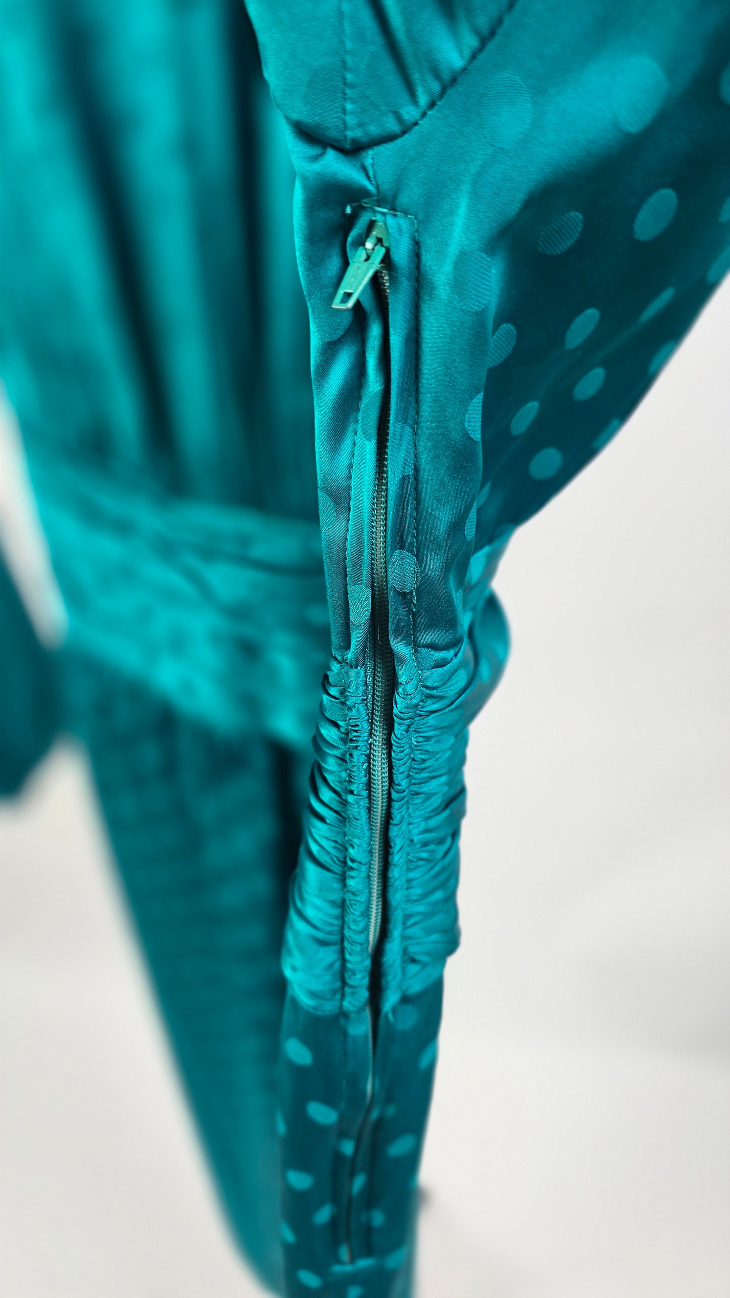 John Weitz Silk Polka Dot Long Sleeve Midi Dress