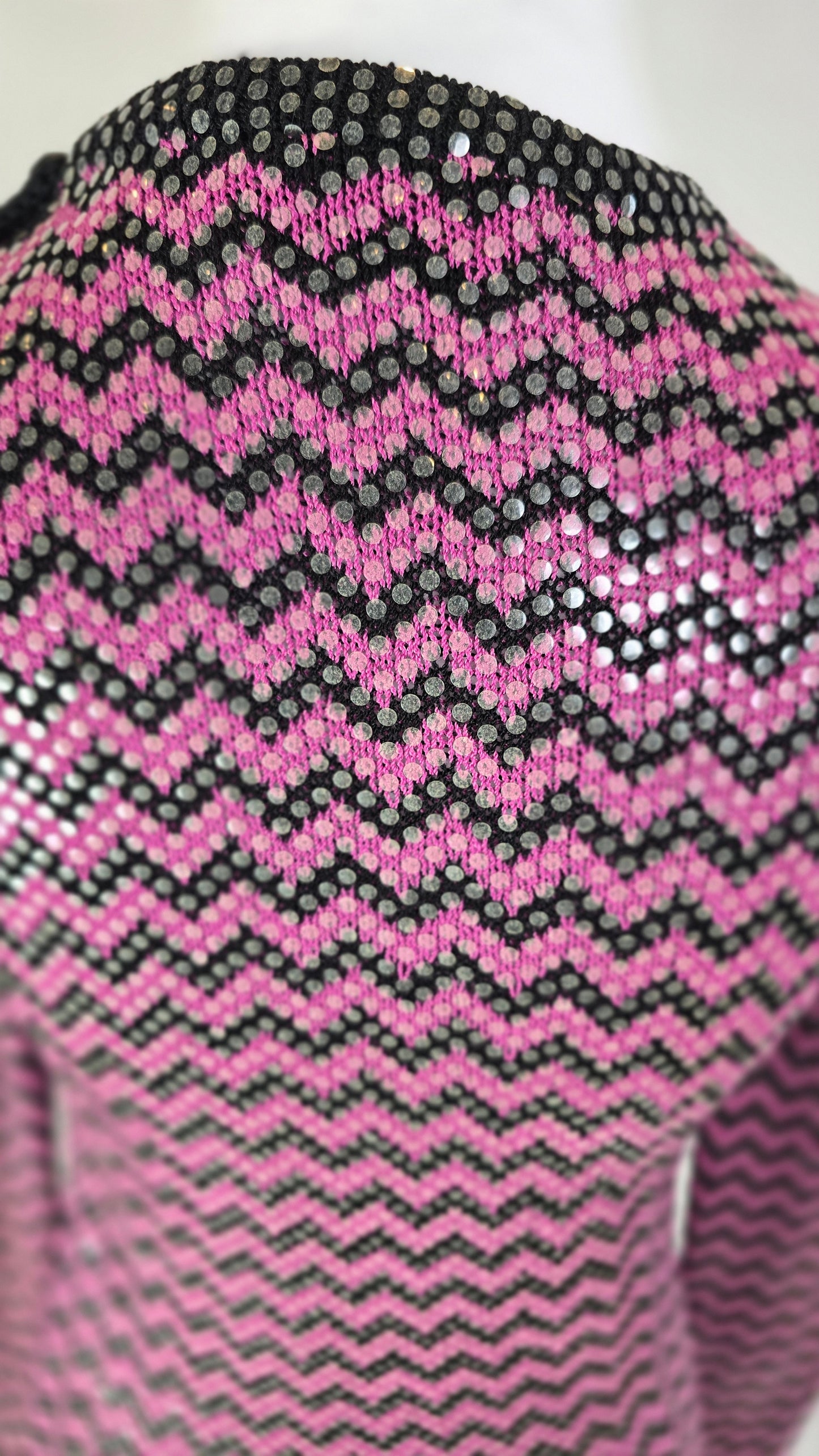 Vintage St. John by Marie Gray Chevron Sequin Knit Sweater