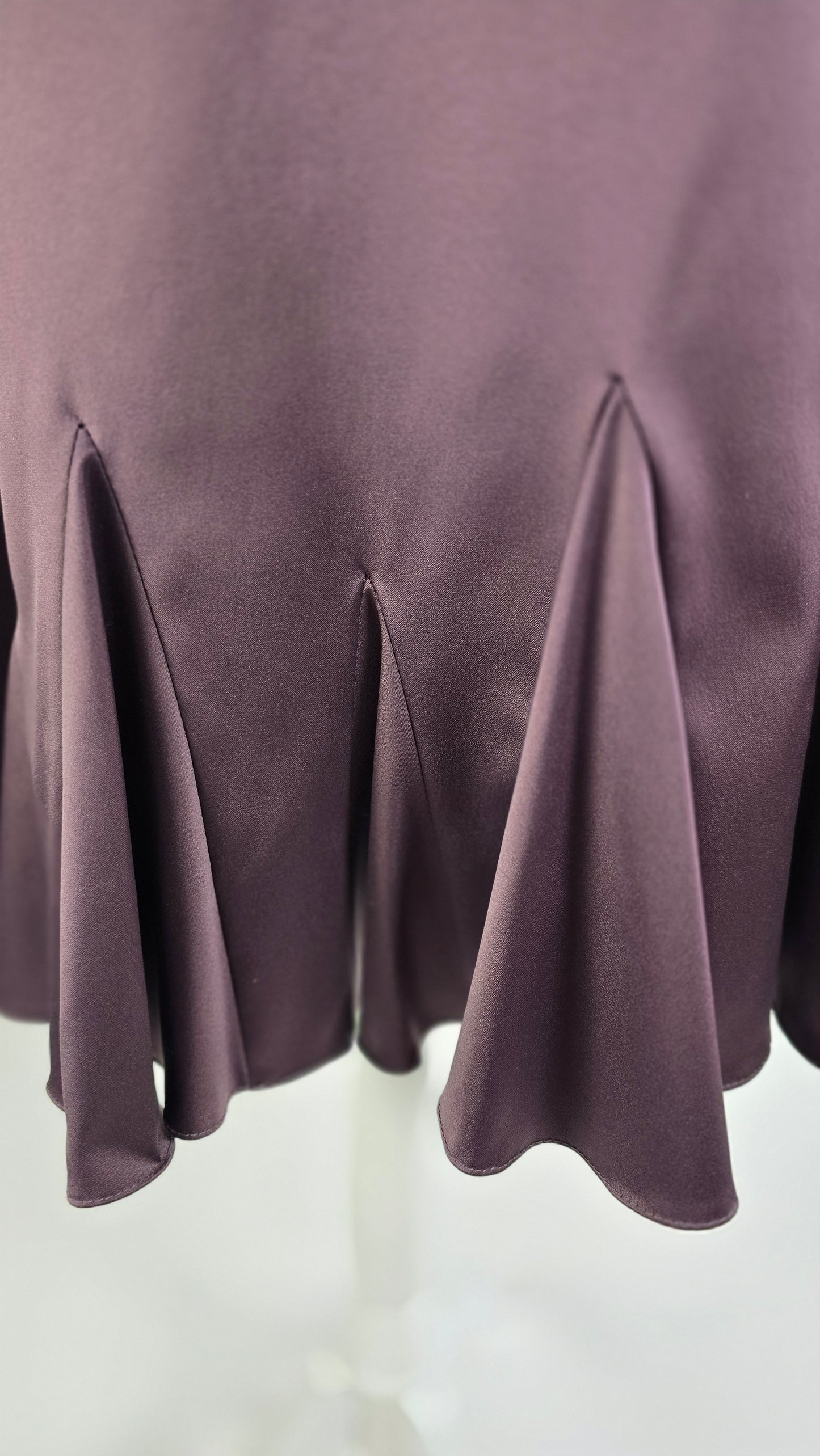 JS Collection Plum Satin 2-Piece Skirt Suit