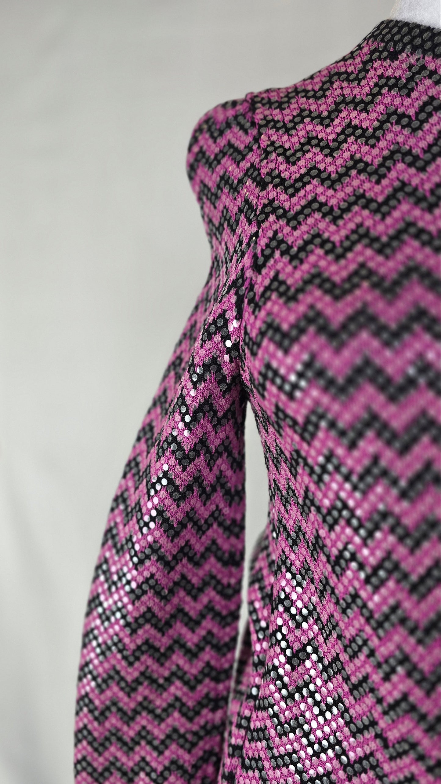 Vintage St. John by Marie Gray Chevron Sequin Knit Sweater