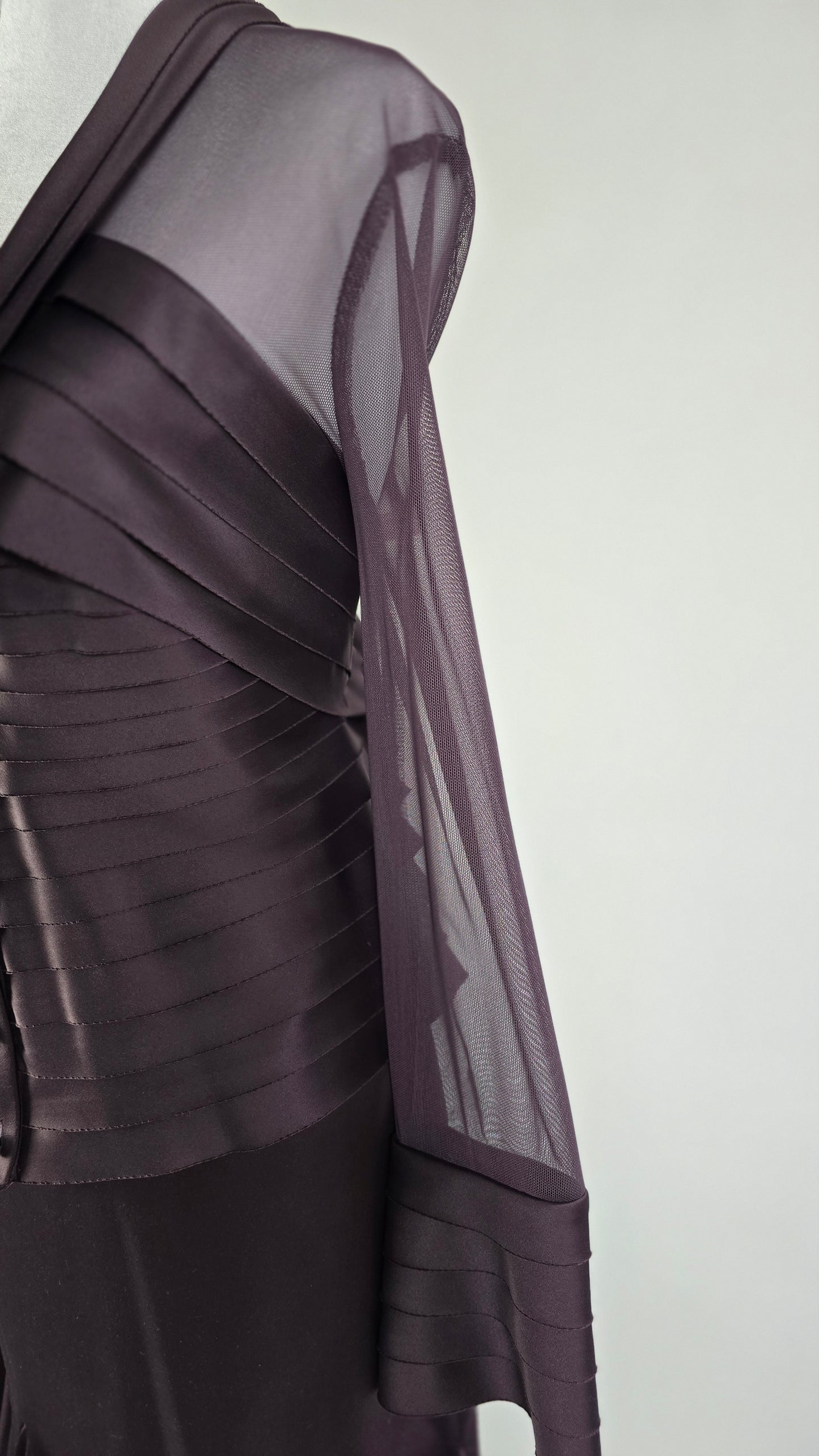 JS Collection Plum Satin 2-Piece Skirt Suit