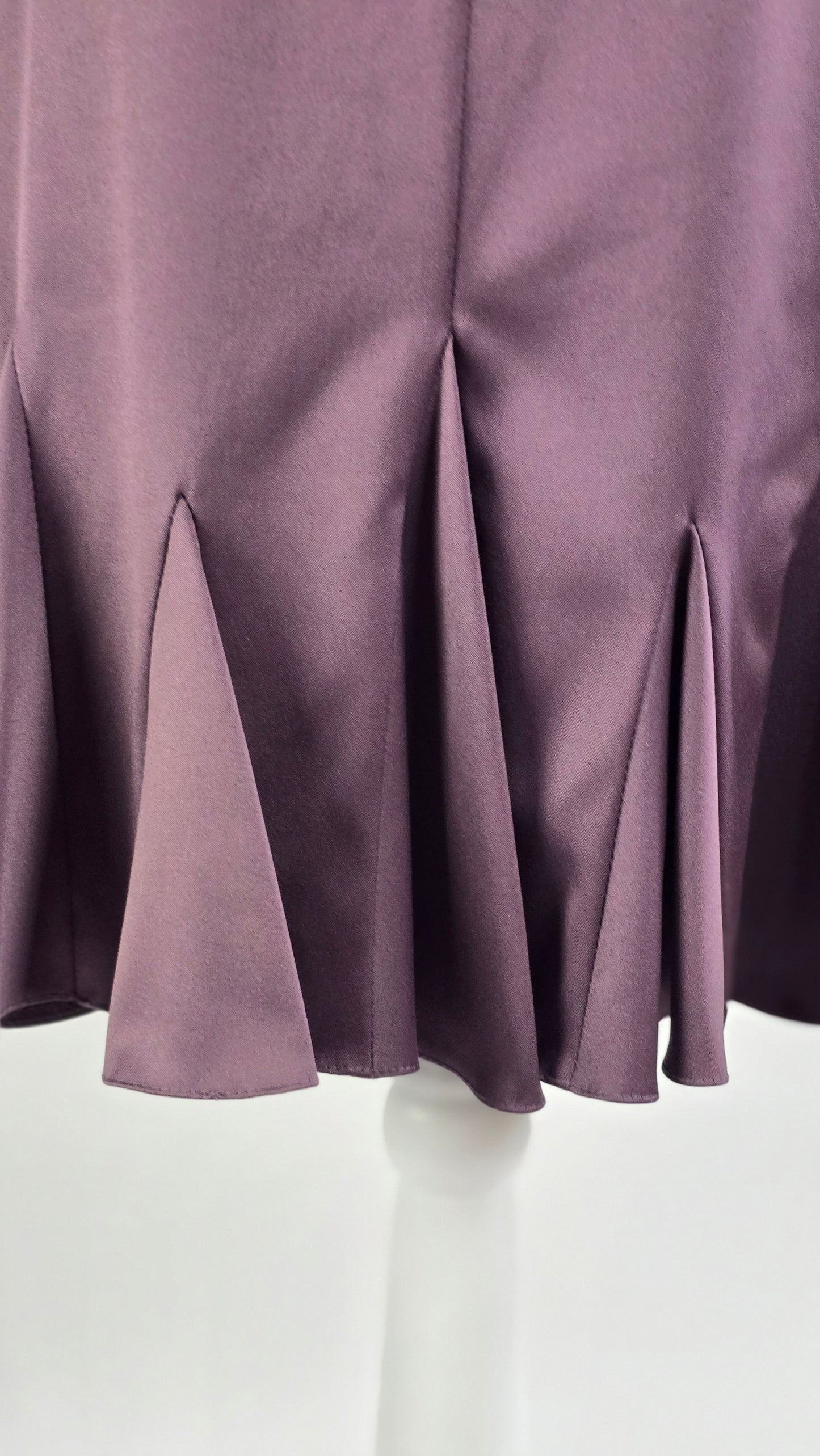 JS Collection Plum Satin 2-Piece Skirt Suit