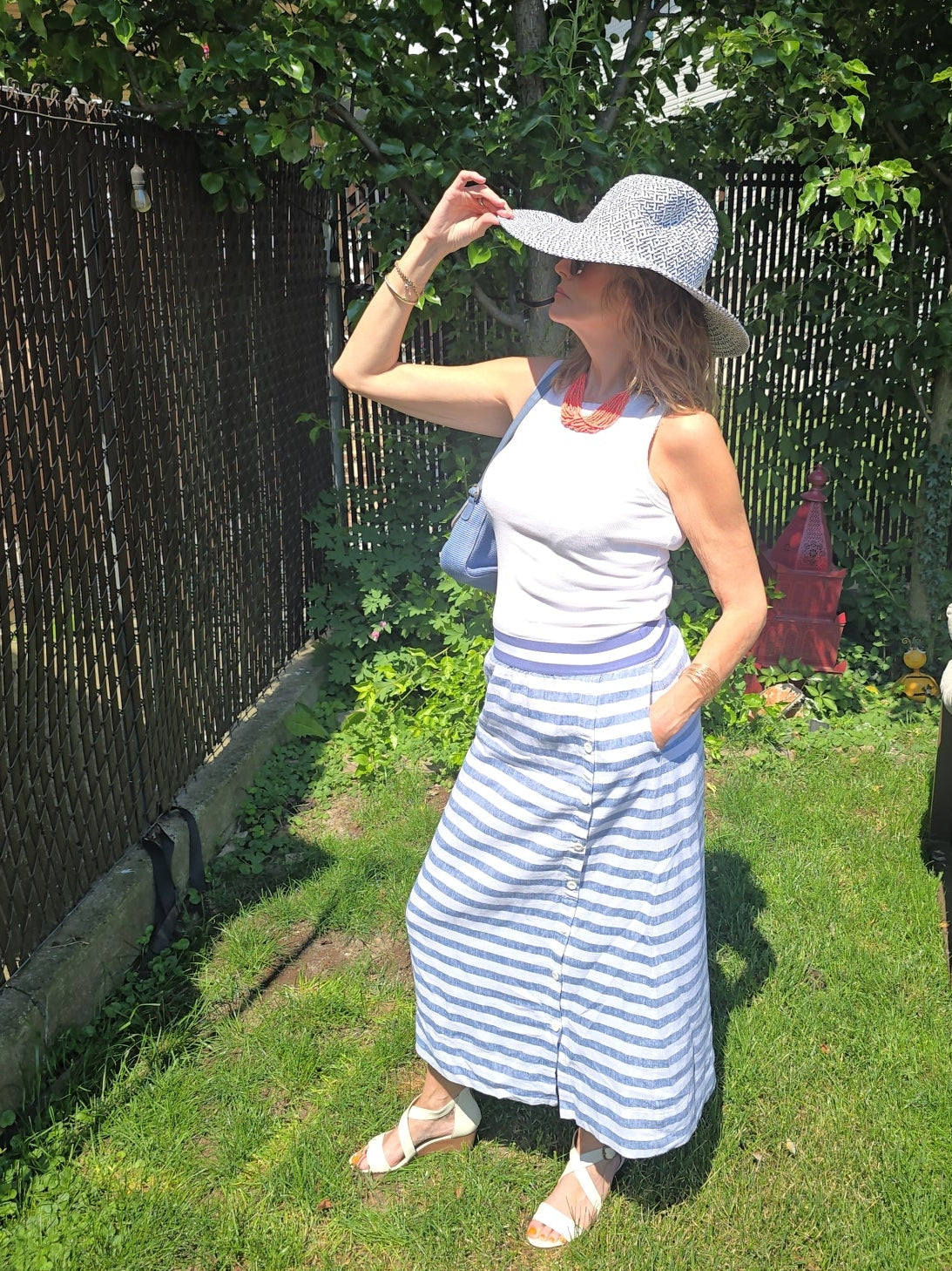 J.Jill Love Linen Striped Maxi Skirt