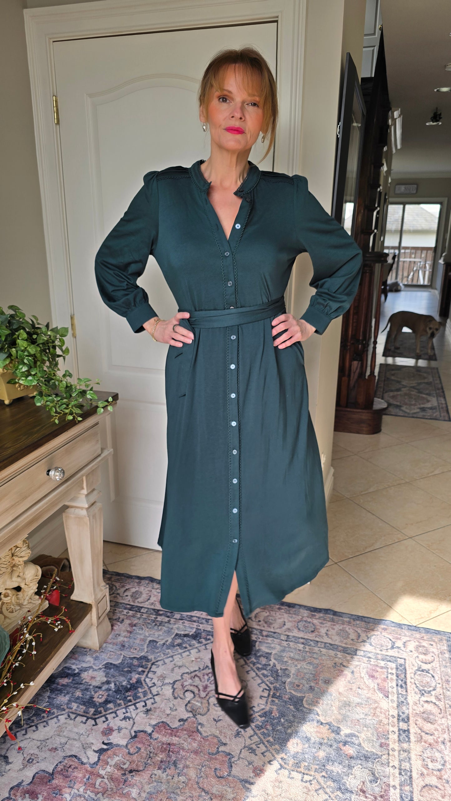 Boden Rowena Trim Jersey Shirt Dress